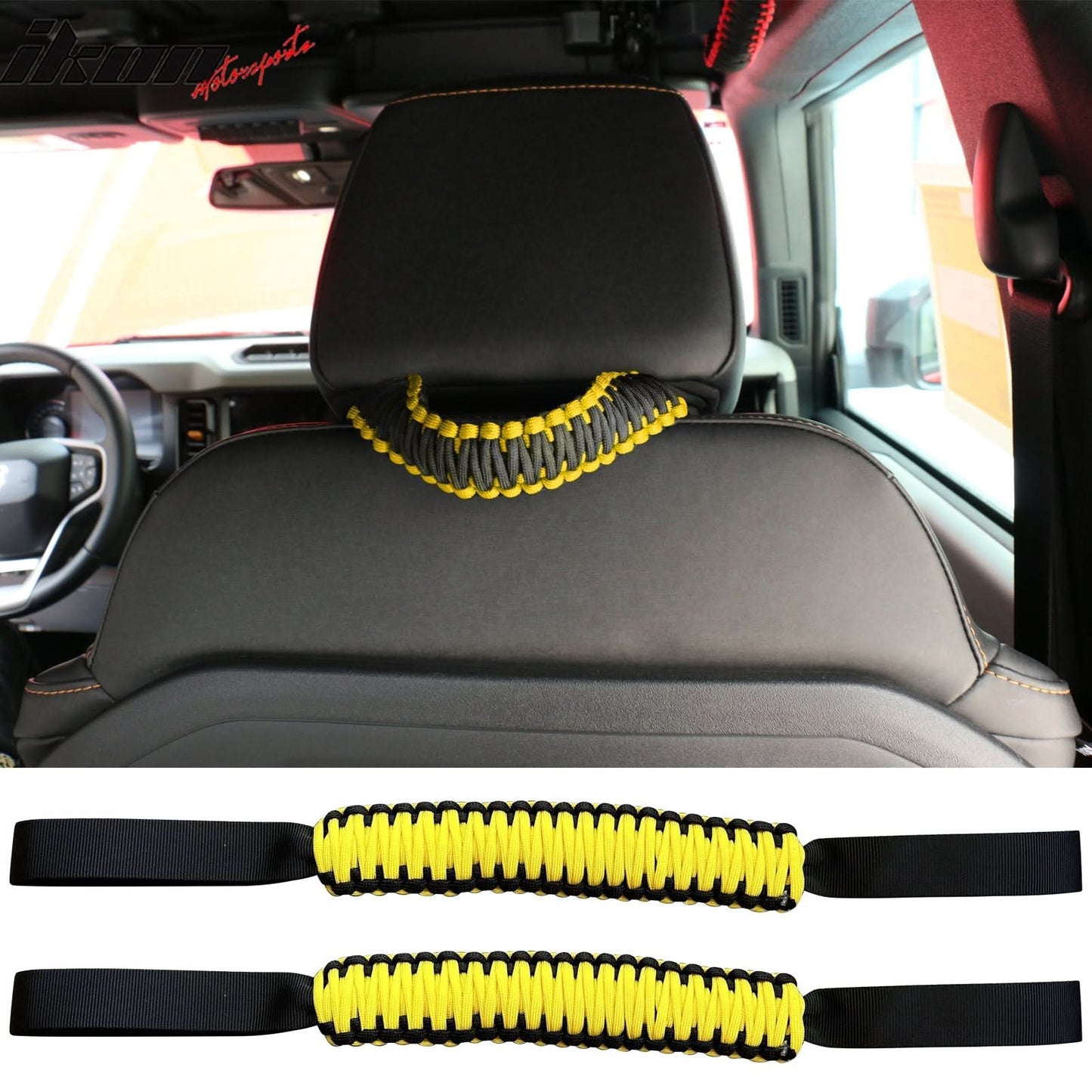 2021-2025 Ford Bronco Headrest Handle + Roll Bar Grab Nylon 4PCS