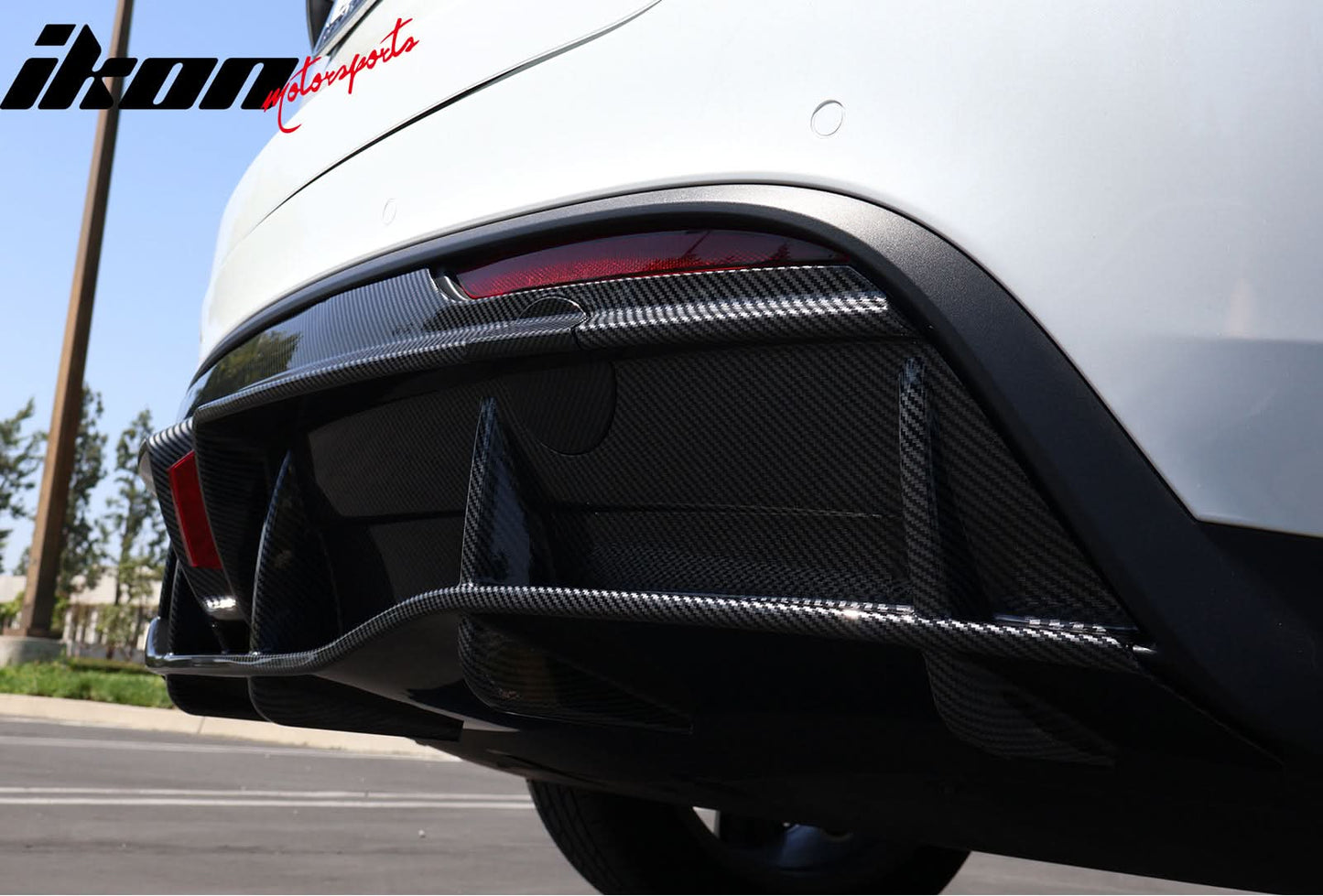 2020-2024 Tesla Y IKON Carbon Fiber Print Rear Lip W/ RearÂ Aprons PP