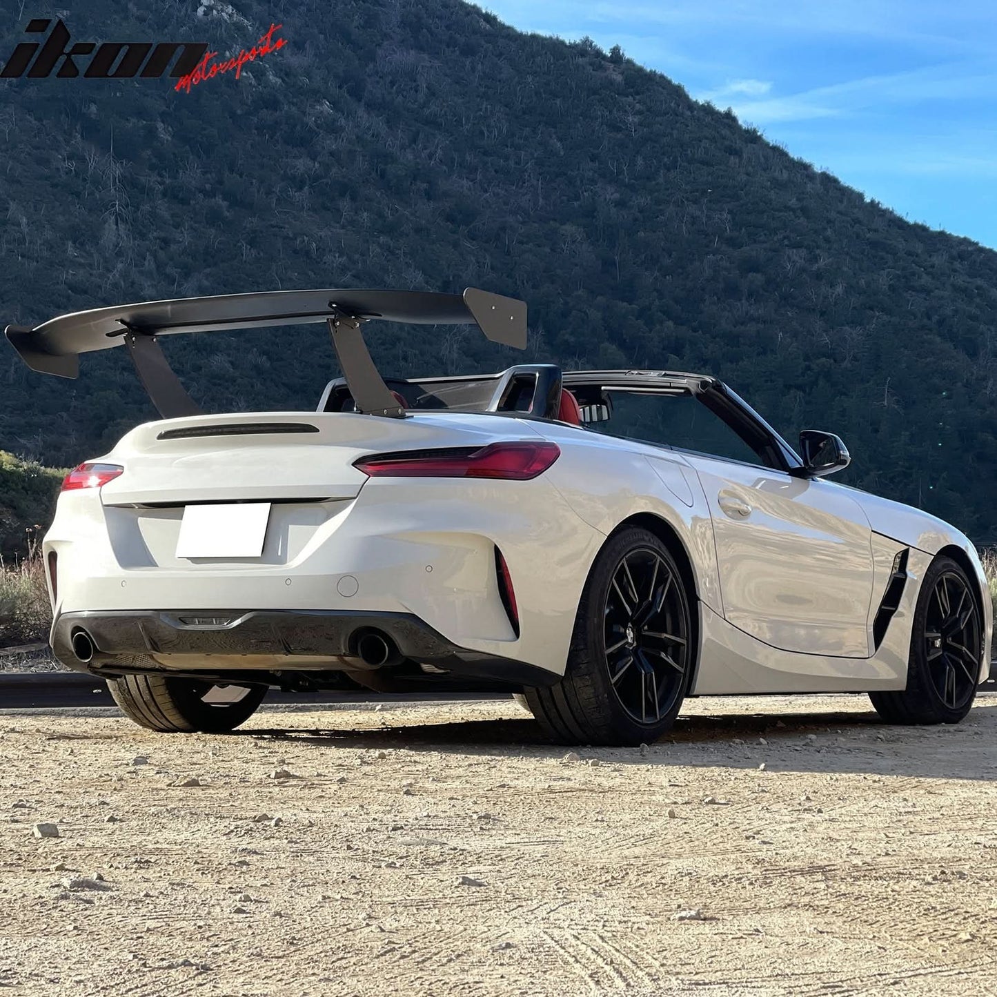 Universal 65'' GT Trunk Spoiler V1 Brackets V4A Legs + Side Plates ABS