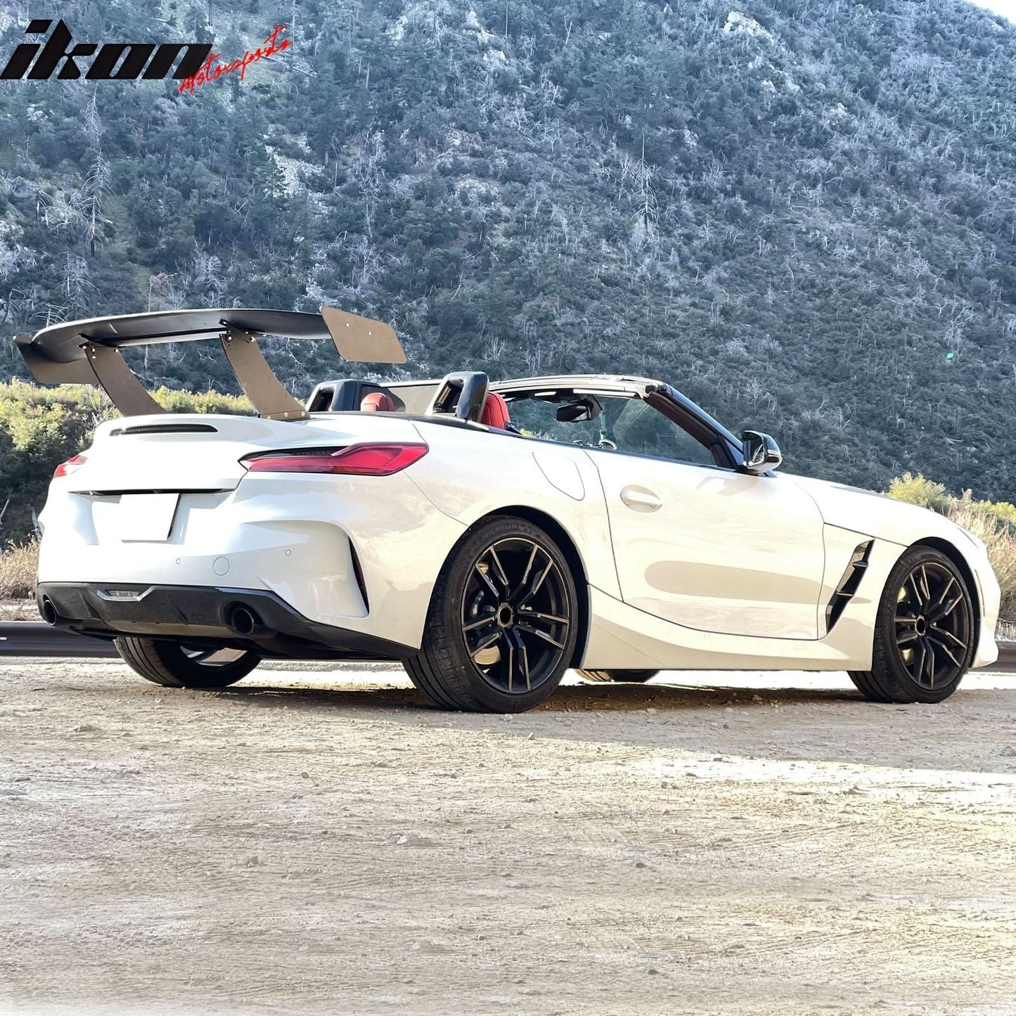 Universal 57'' GT Trunk Spoiler V1 Brackets V4A Legs + V4D Plates ABS