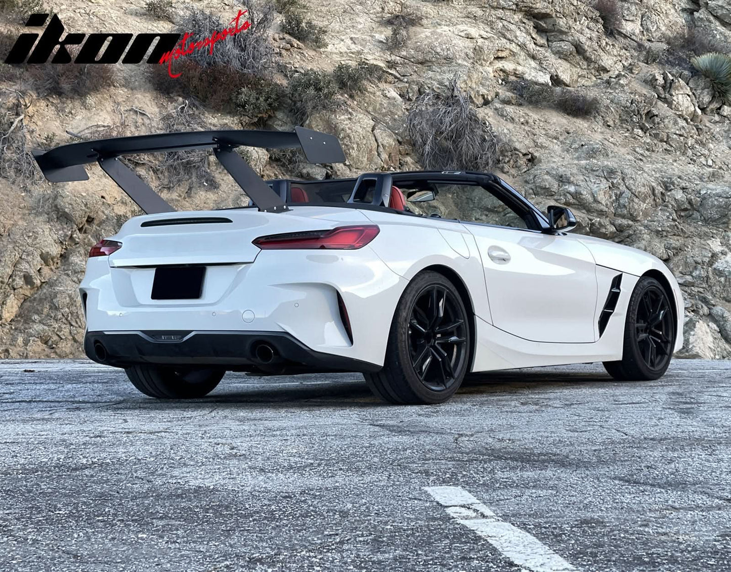 Universal 65'' GT Trunk Spoiler V1 Brackets V4D Legs + Side Plates ABS