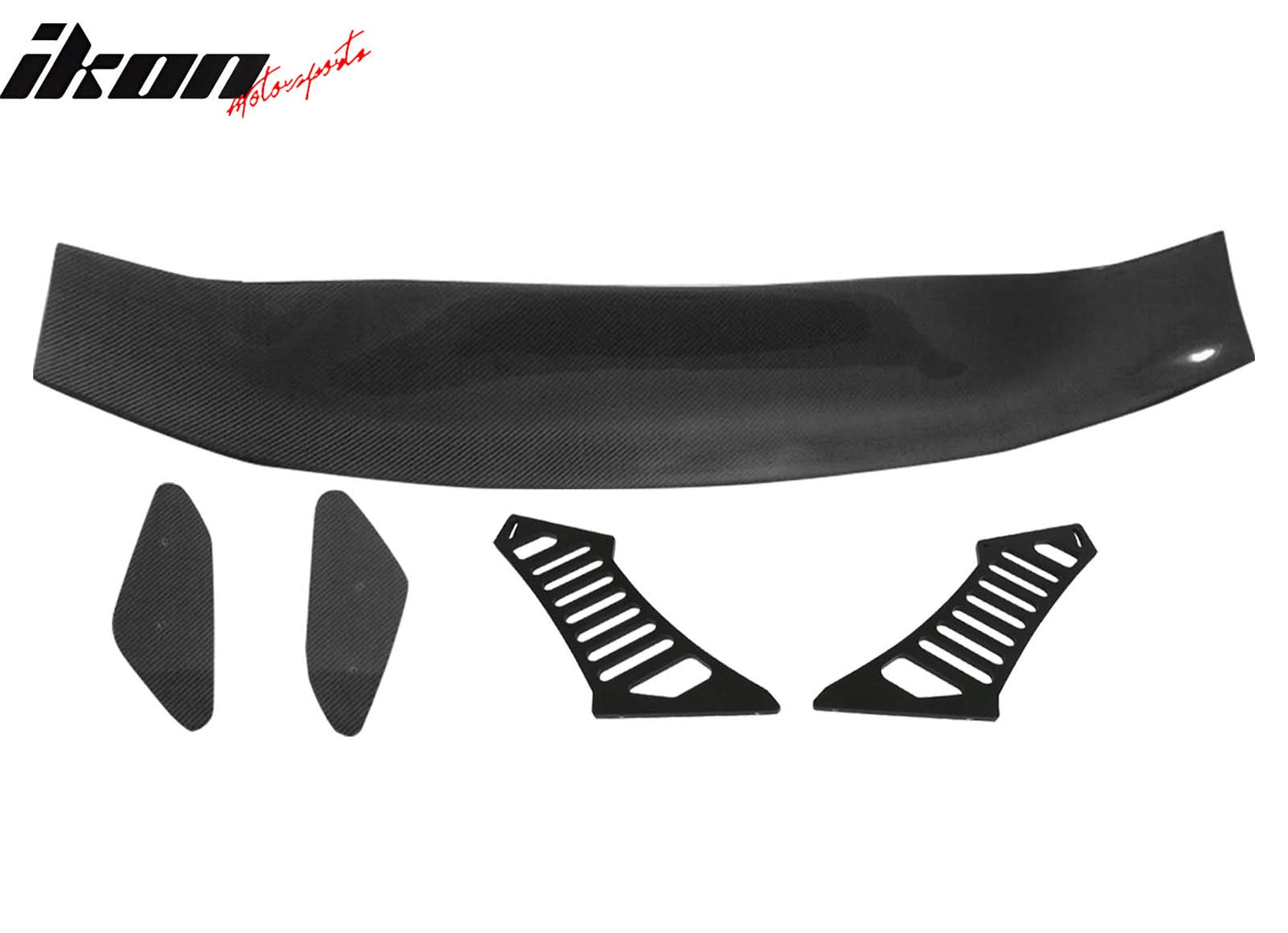 56"Inch GT Style Trunk Spoiler V1 Side Plates V3 Legs 3D Carbon Fiber
