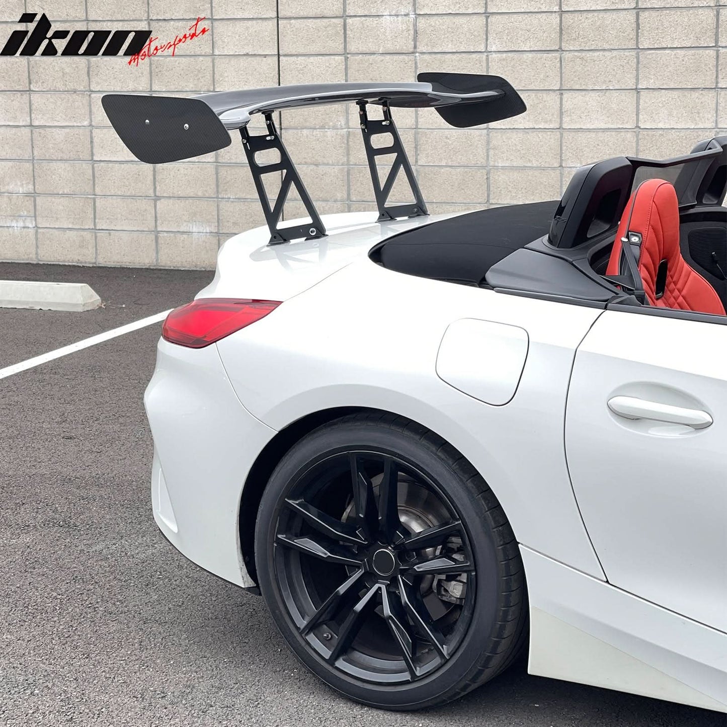 57'' 12" Height Drag Trunk Spoiler V2 Side Plates V6 Legs Carbon Fiber