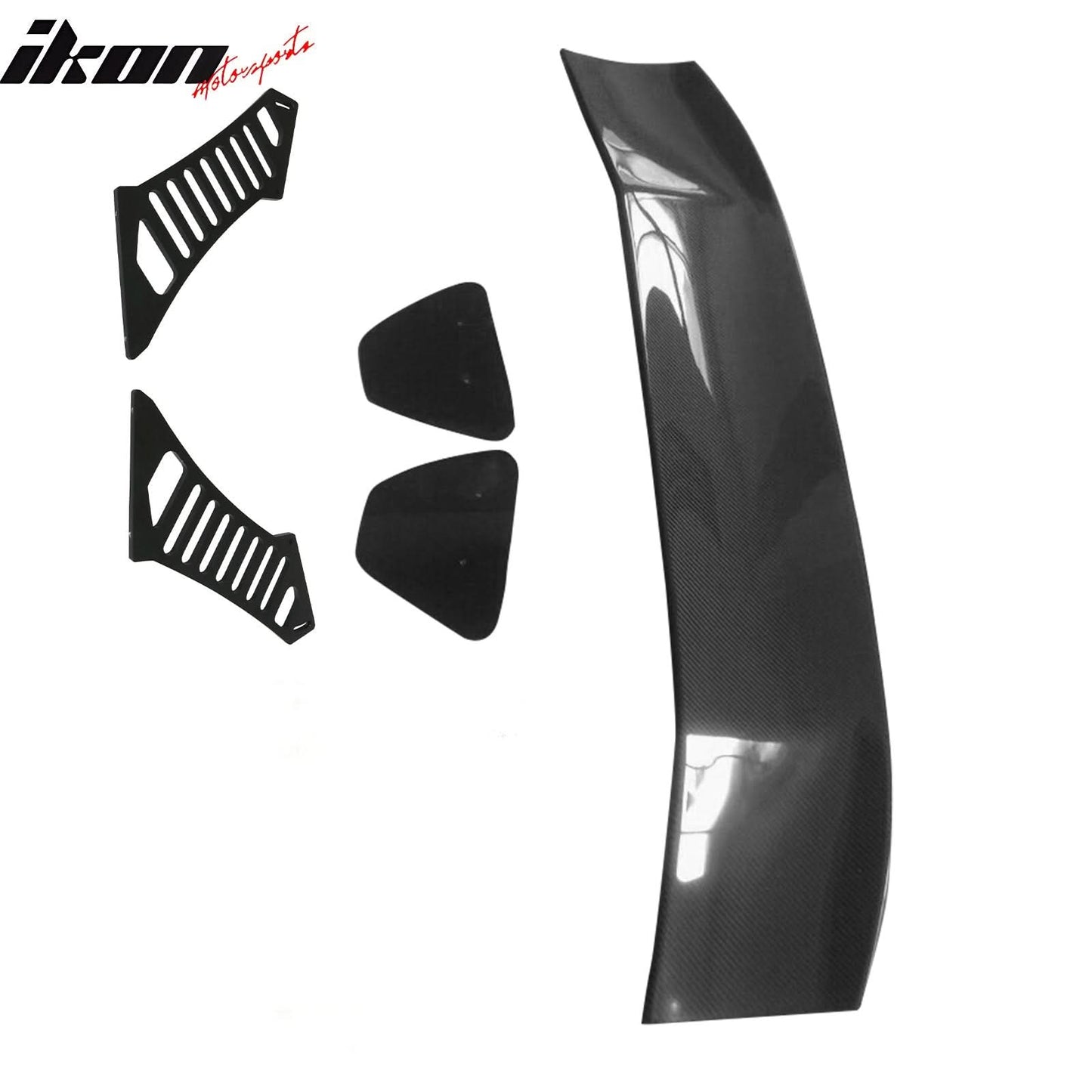 56"Inch GT Style Trunk Spoiler V3 Side Plates V3 Legs 3D Carbon Fiber