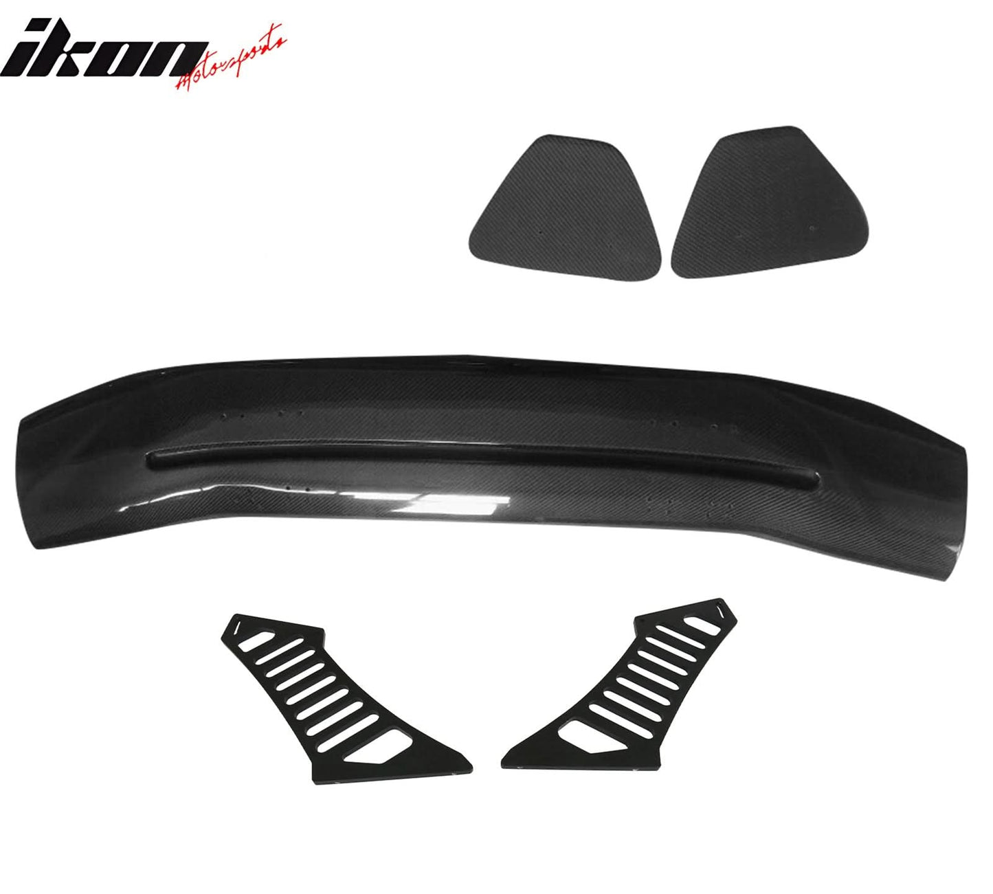 56"Inch GT Style Trunk Spoiler V3 Side Plates V3 Legs 3D Carbon Fiber
