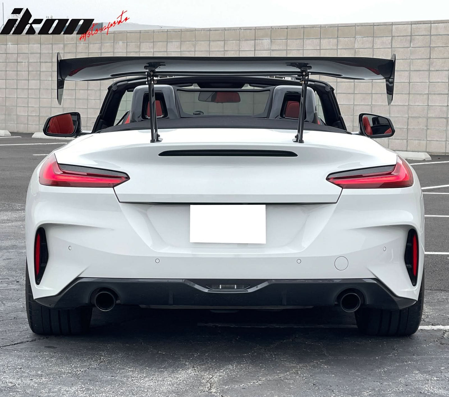 56"Inch GT Style Trunk Spoiler V3 Side Plates V6 Legs 3D Carbon Fiber