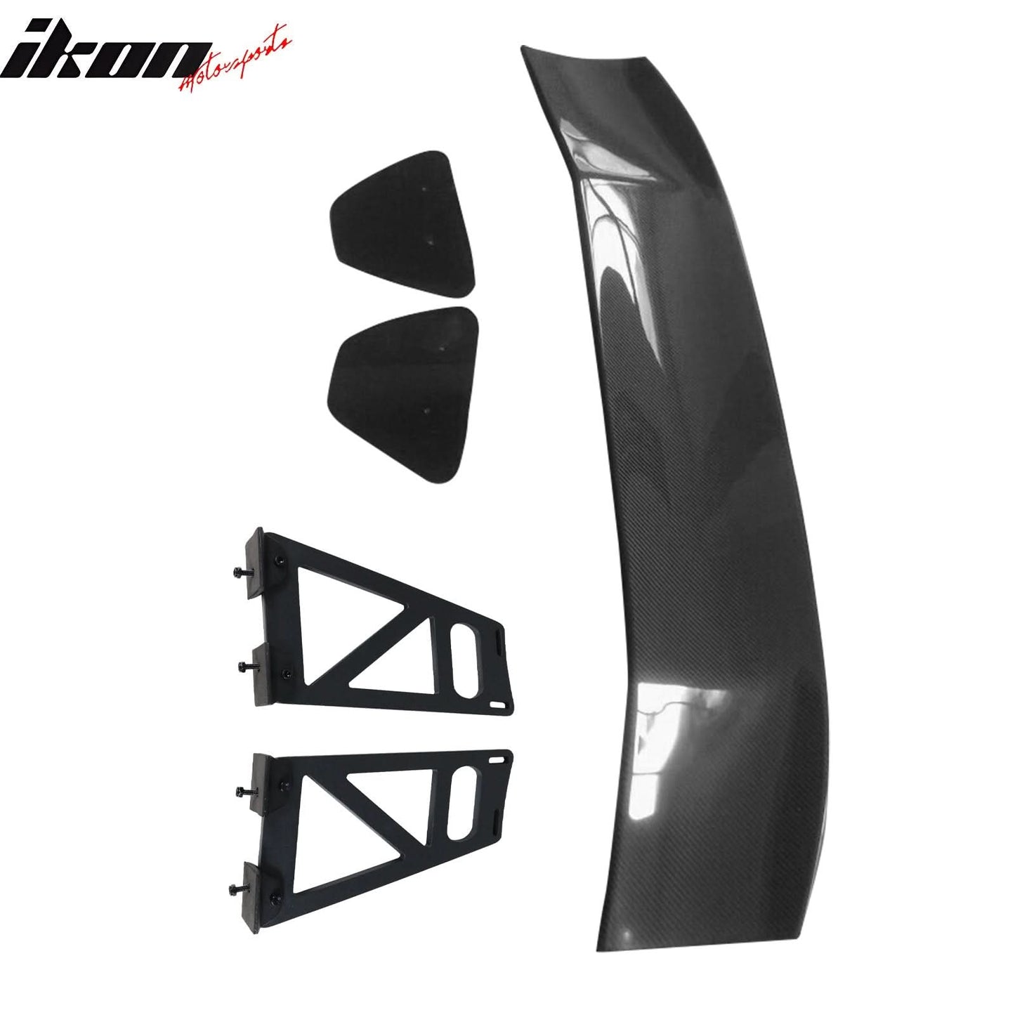 56"Inch GT Style Trunk Spoiler V3 Side Plates V6 Legs 3D Carbon Fiber