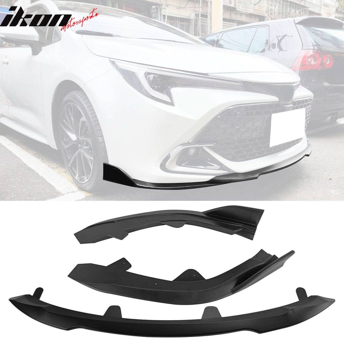 2022-2025 Toyota Corolla Auris 5-Door Matte Black 3PC Front Bumper Lip