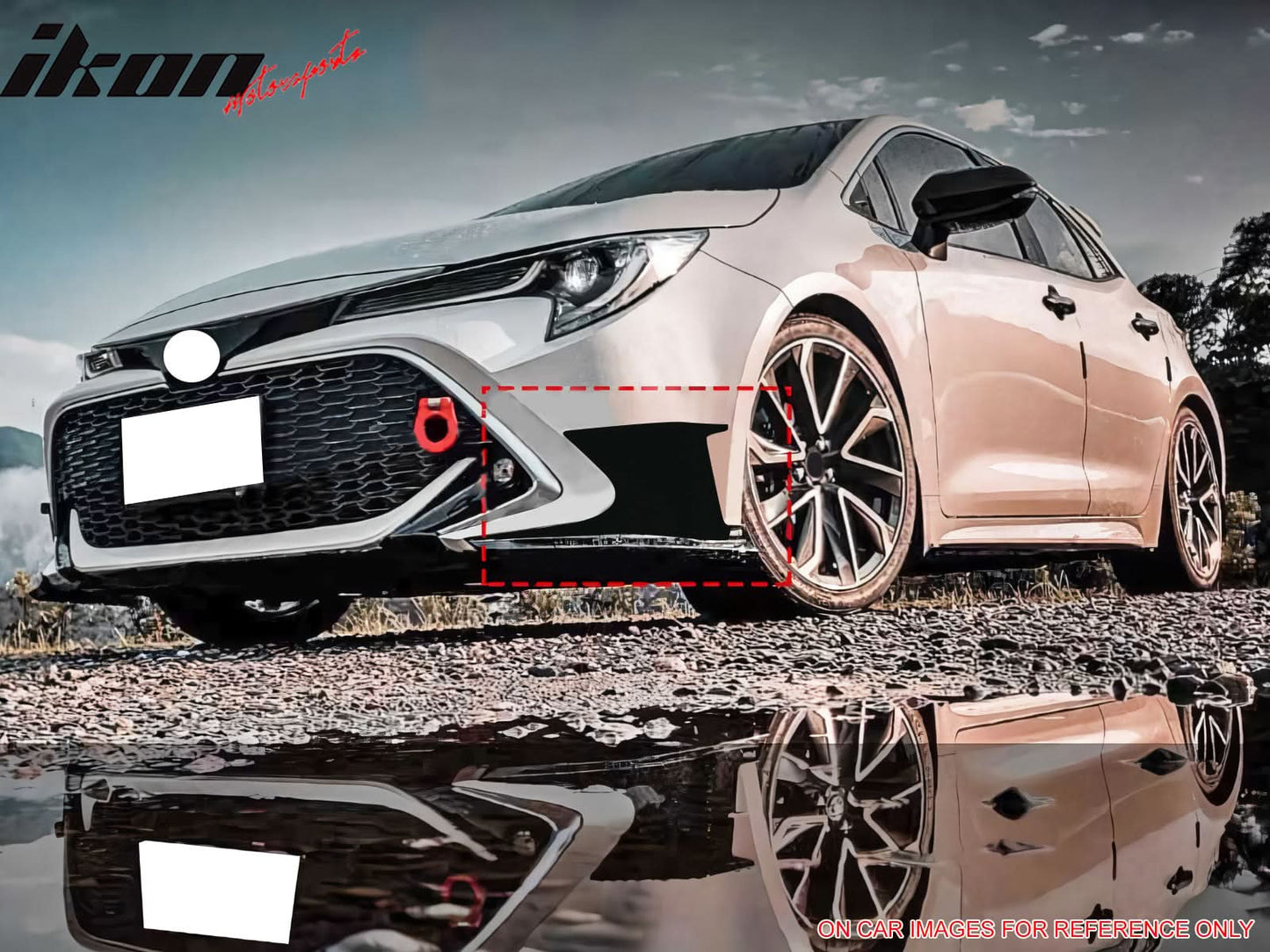 2022-2023 Toyota Corolla Matte Black 3PC Front Bumper Lip+Side Canards