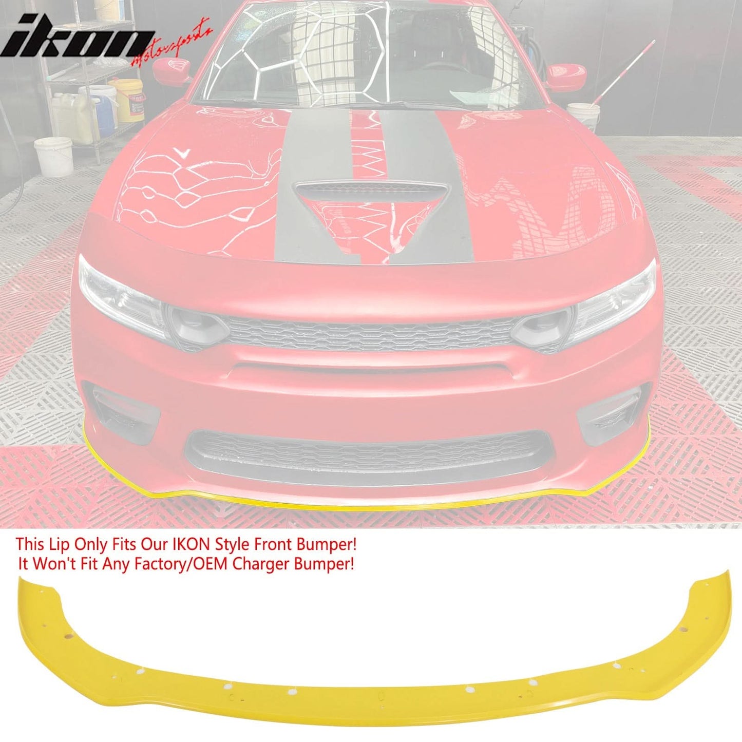 2015-2023 Dodge Charger Widebody Front Bumper Cover + Yellow Lip PP