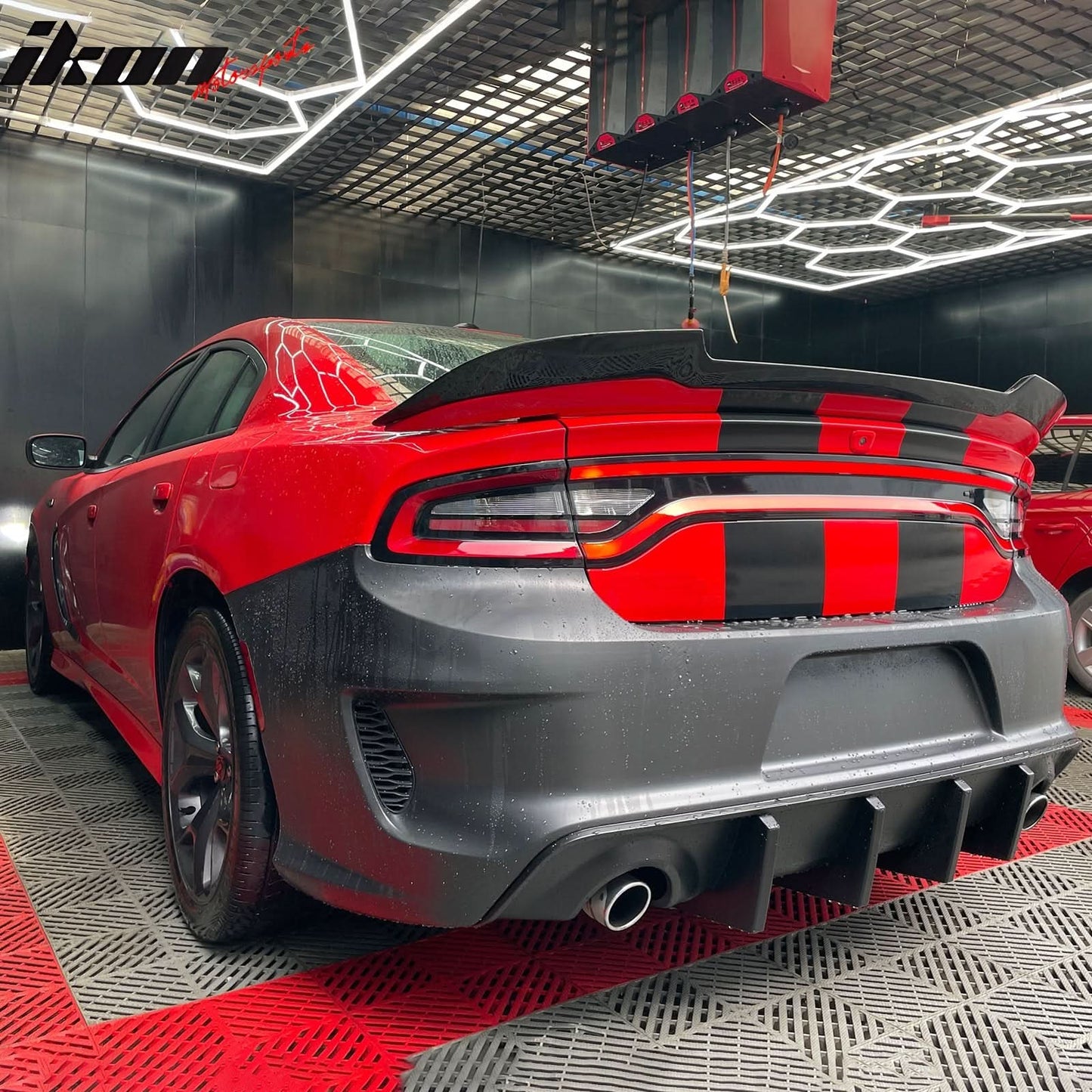 2015-2023 Dodge Charger Rear & Front Bumper + Pink Lip Diffuser PP