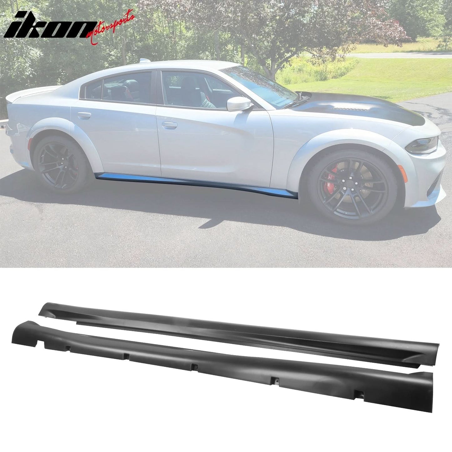 2015-2023 Dodge Charger IKON Matte Black Front Rear Bumper Covers PP