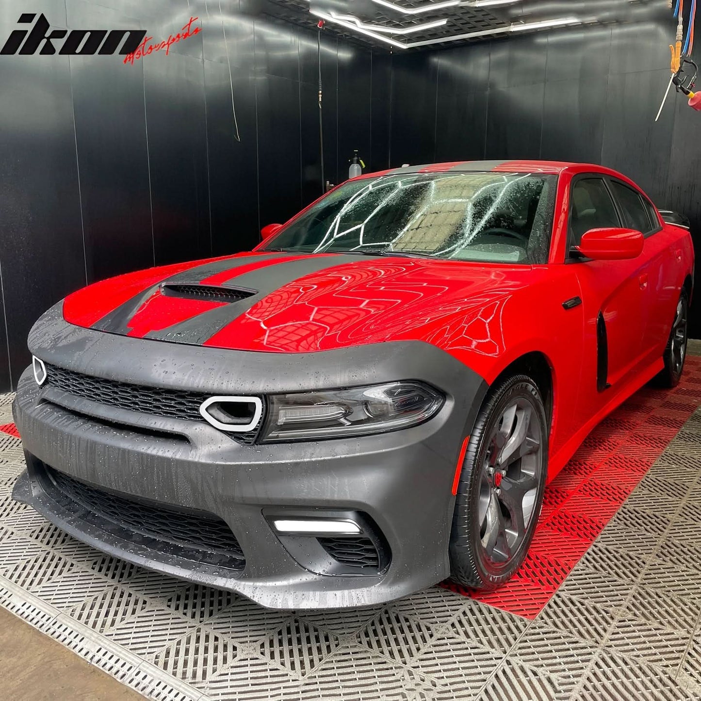 2015-2023 Dodge Charger Widebody SRT Black Front Bumper W/LED Light PP