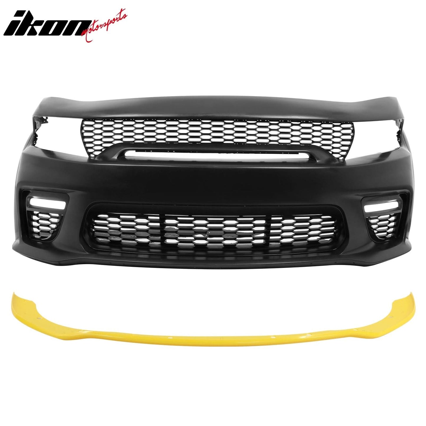 2015-2023 Dodge Charger Widebody LED Front Bumper Cover Yellow Lip PP