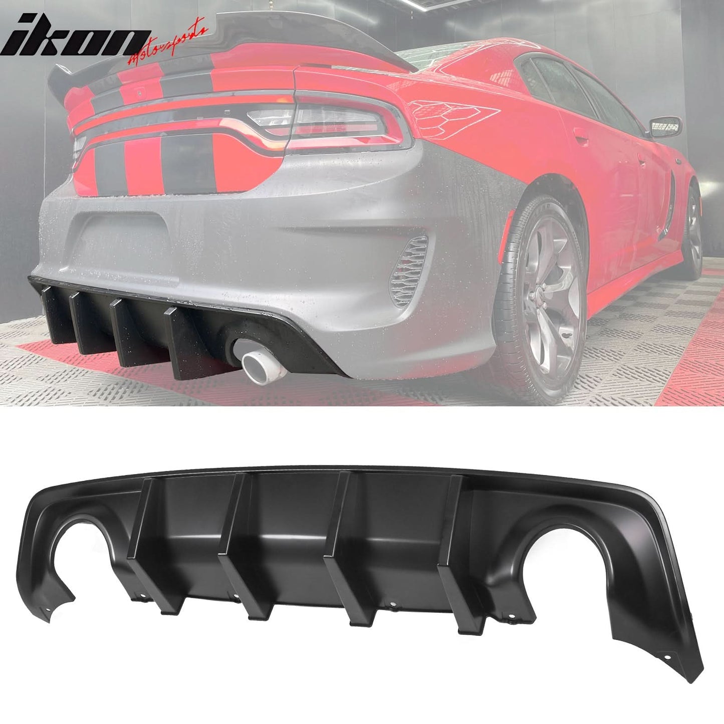 2015-2023 Dodge Charger Widebody SRT Rear Front Bumper Pink Lip PP LED