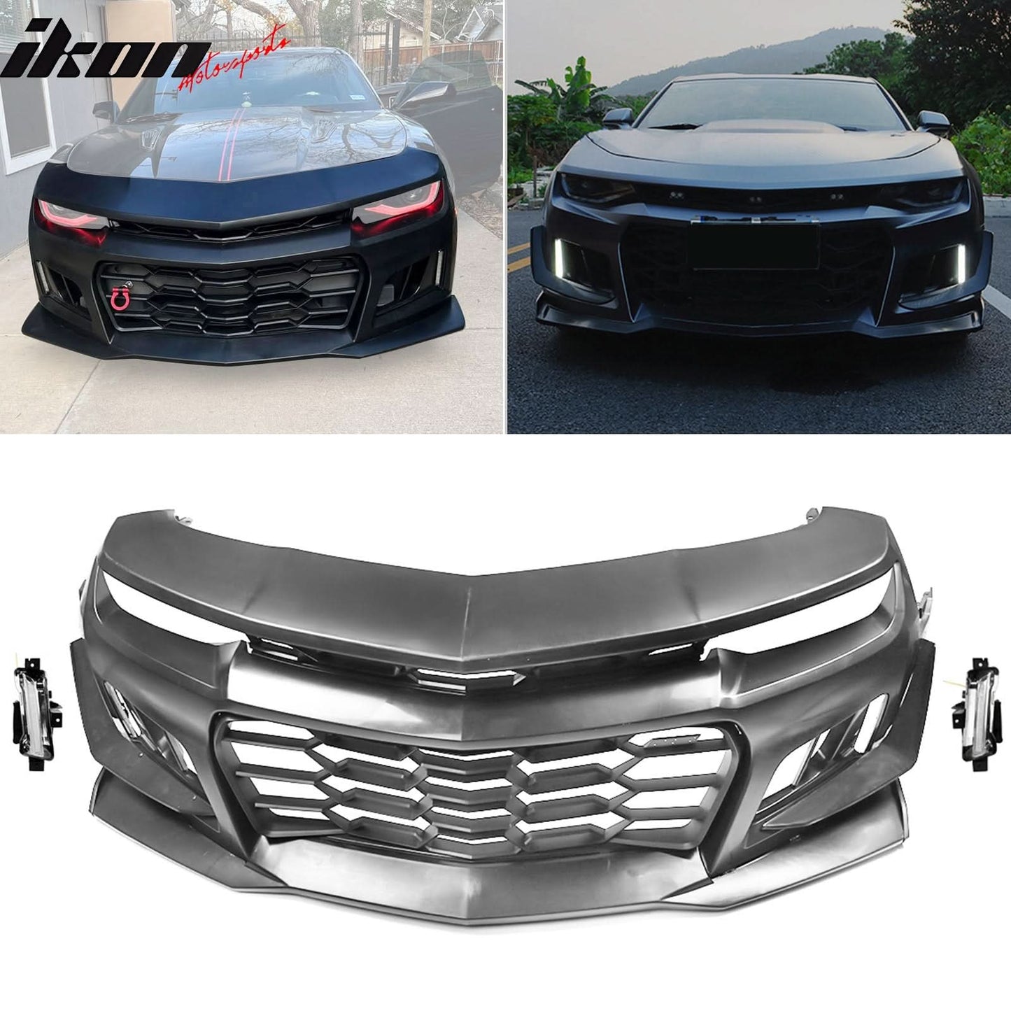 2014-2015 Chevy Camaro 1LE Style Front Bumper Cover w/ Clear Fog Light