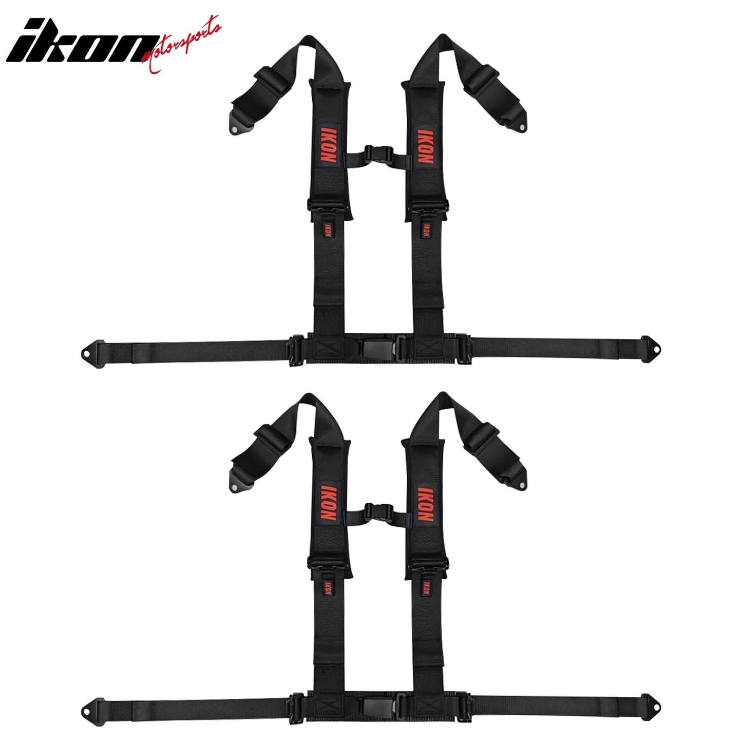 Universal Racing Seat Belt Harness 3" 4 Point Strap Buckle Nylon Black