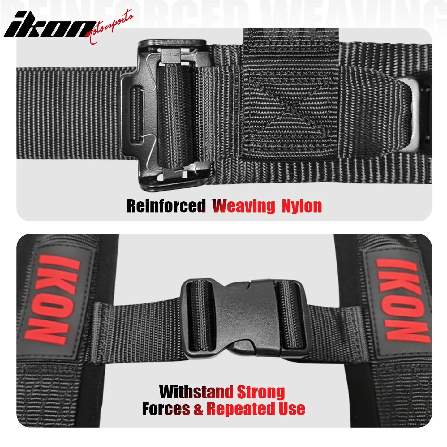 Universal Racing Bucket Seats W/ 4 Point 2" Belt Harness Black
