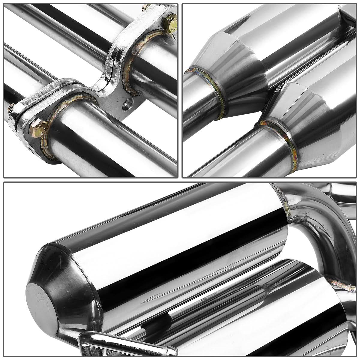 2003-2009 Nissan 350Z / G35 Dual Rolled Tip Catback Exhaust Stainless Steel