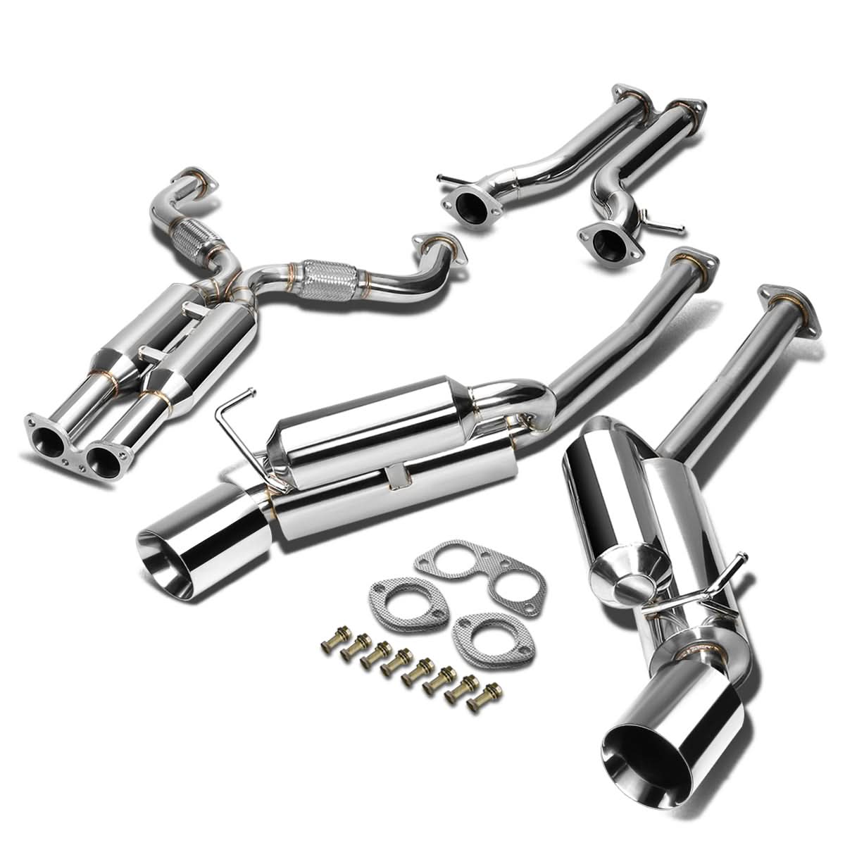 09-16 Nissan 370Z Dual Rolled Tip Catback Exhaust Stainless Steel