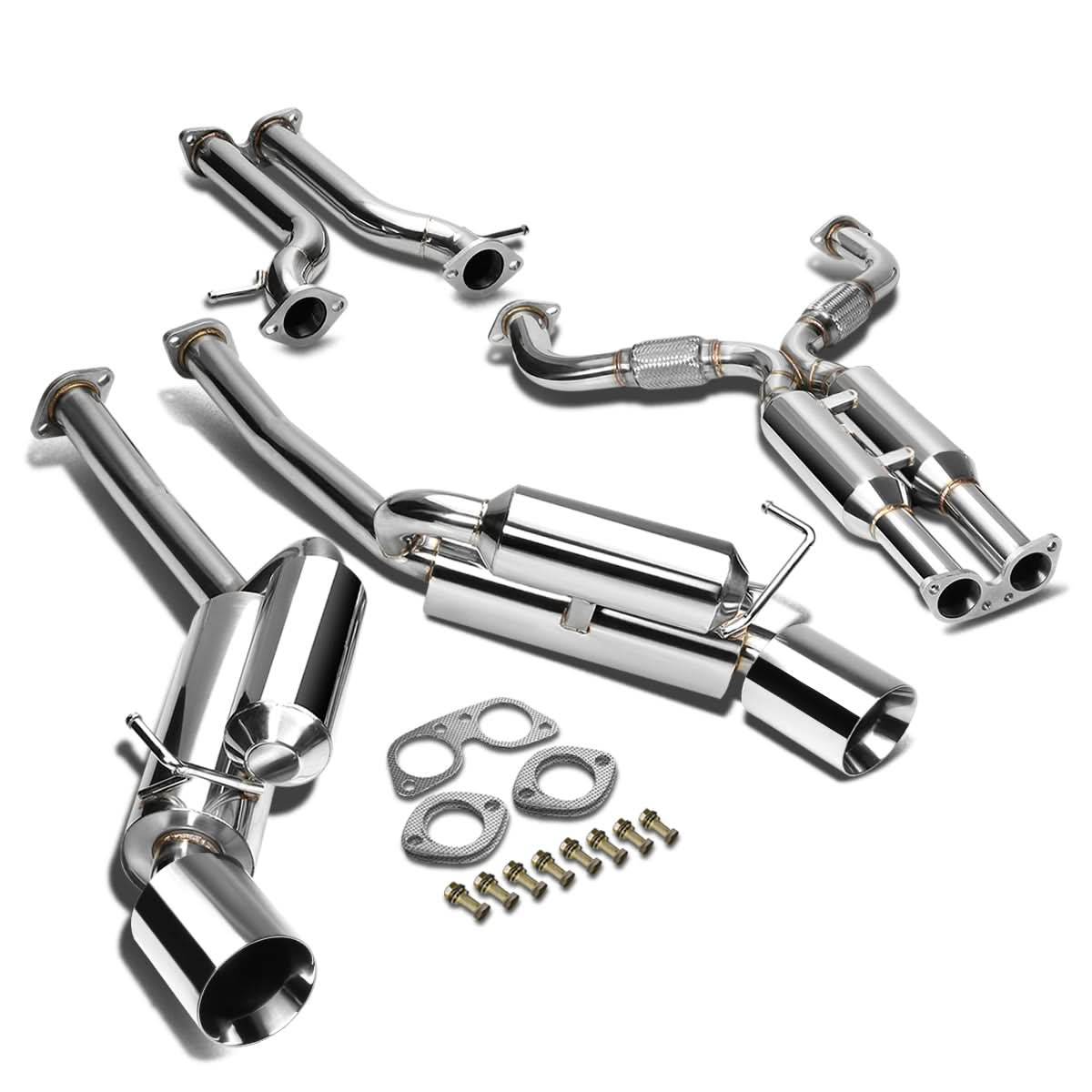 09-16 Nissan 370Z Dual Rolled Tip Catback Exhaust Stainless Steel