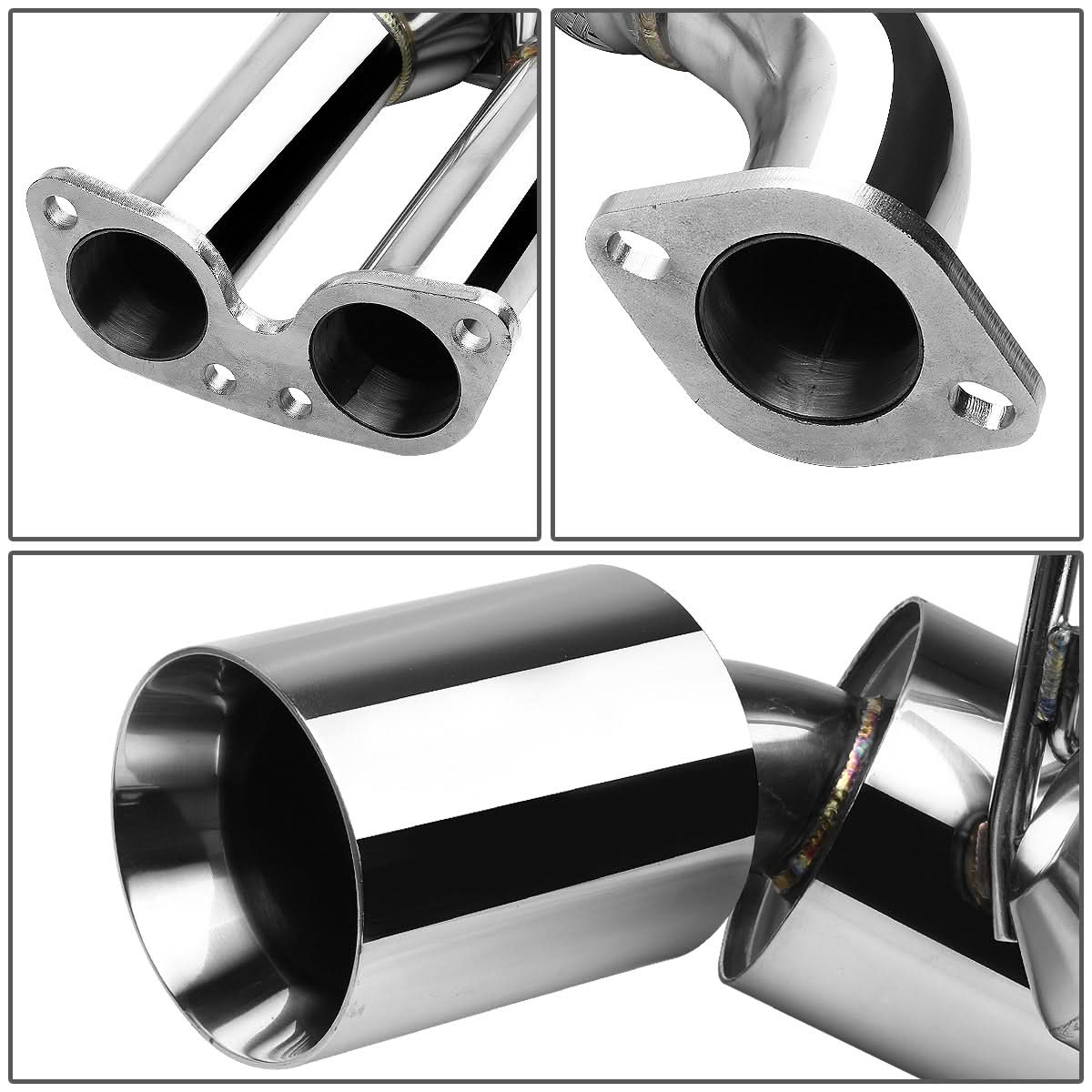 09-16 Nissan 370Z Dual Rolled Tip Catback Exhaust Stainless Steel