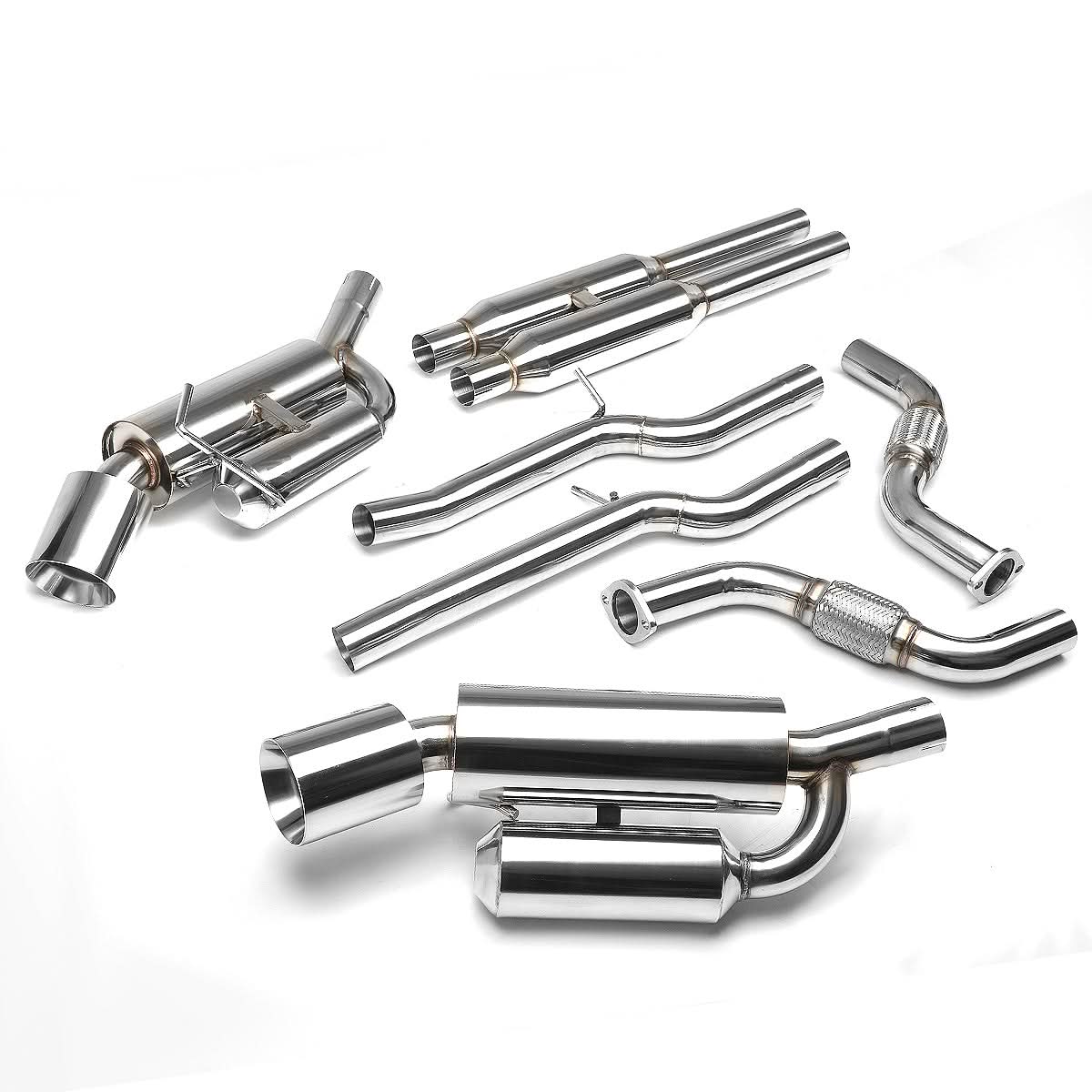 09-18 Nissan 370Z Catback Exhaust System Dual Rolled Tip Stainless Steel