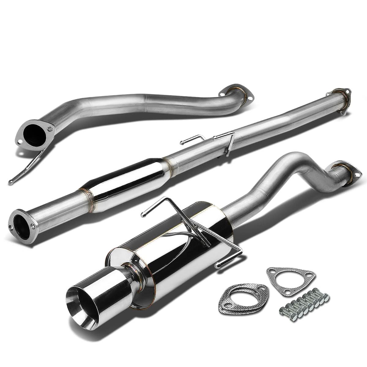 94-01 Acura Integra 2DR GSR Catback Exhaust Single Rolled Tip Stainless Steel
