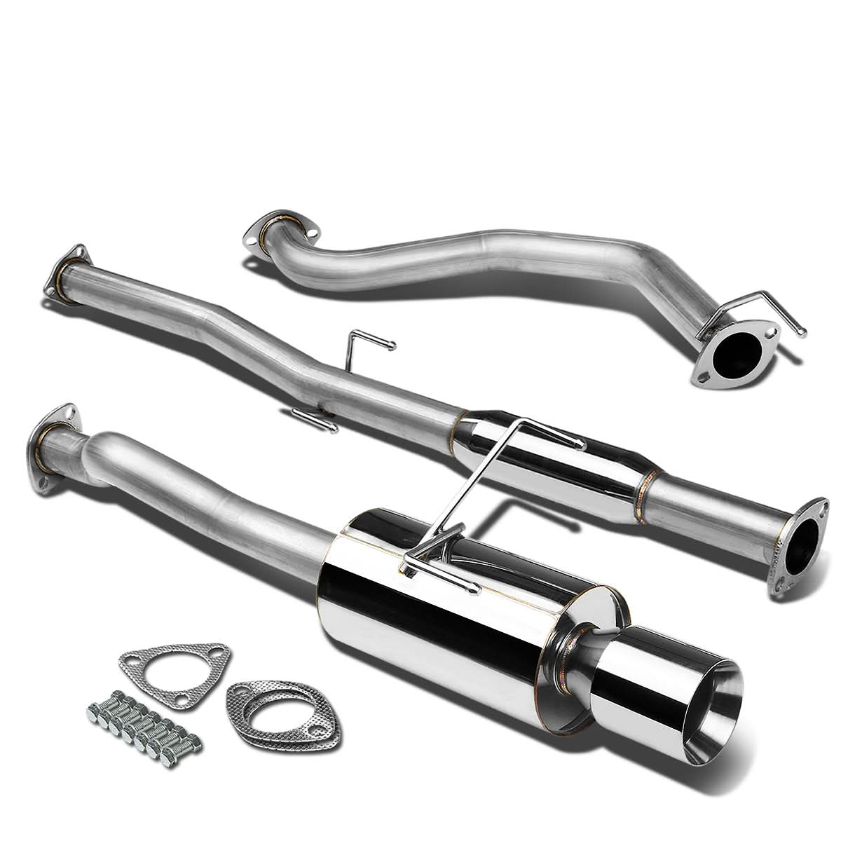 94-01 Acura Integra 2DR GSR Catback Exhaust Single Rolled Tip Stainless Steel