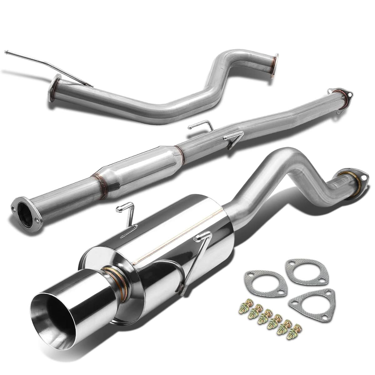 94-01 Acura Integra Catback Exhaust Single Rolled Tip Stainless Steel