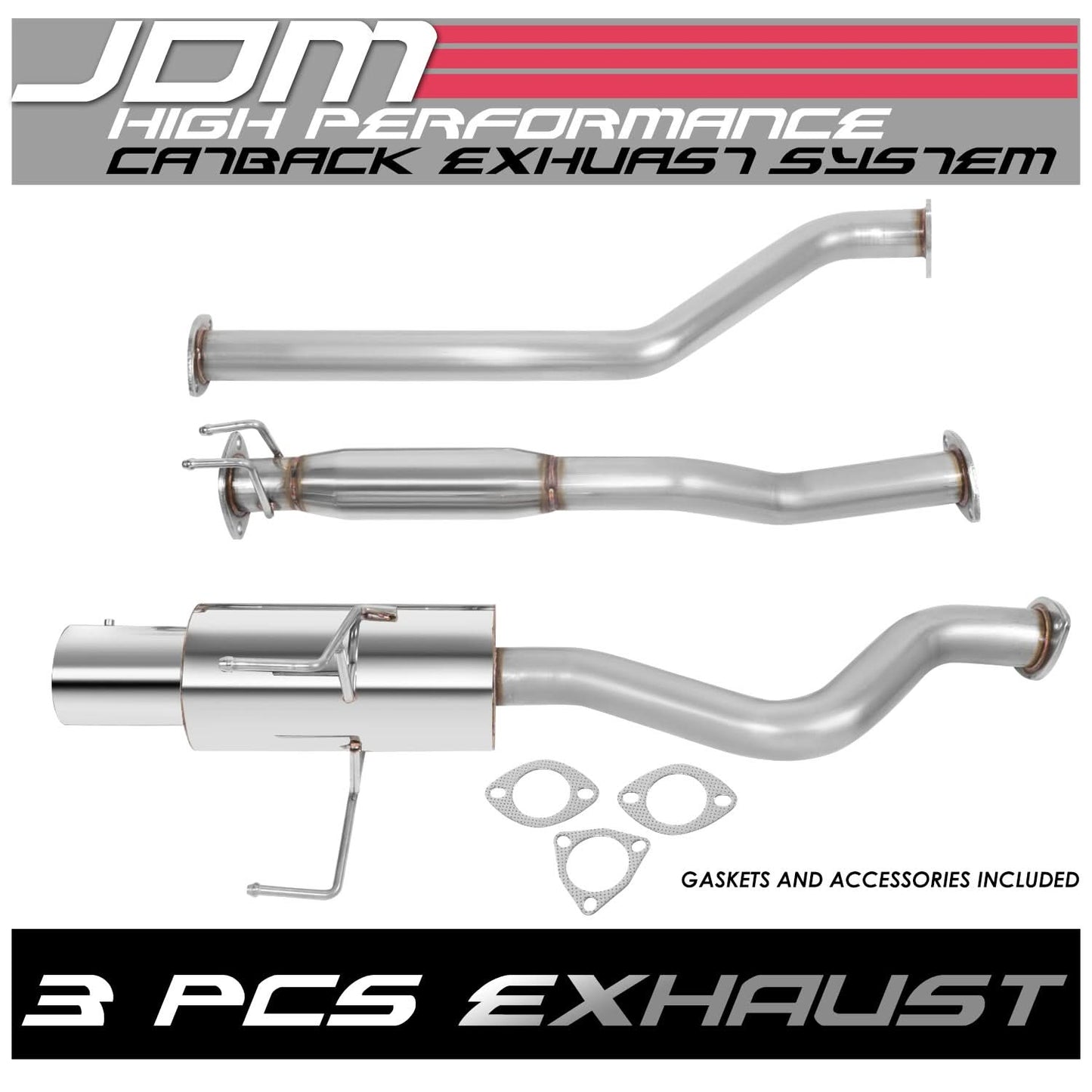 2002-2006 Acura RSX Catback Exhaust System Single Tip Stainless Steel