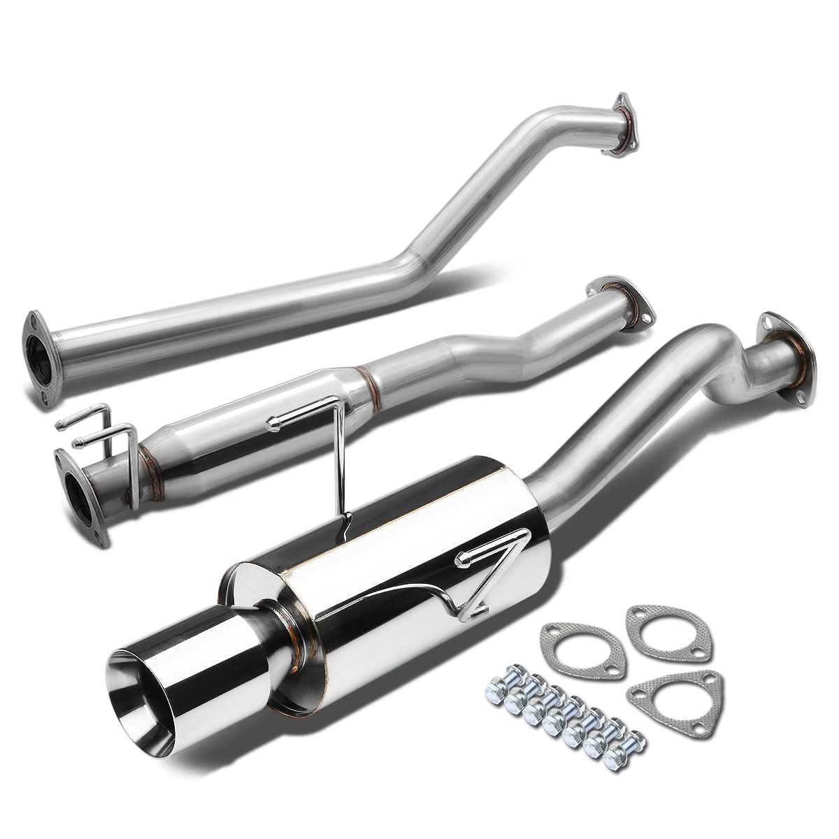 02-06 Acura RSX Type-S Single Rolled Tip Catback Exhaust - Stainless Steel