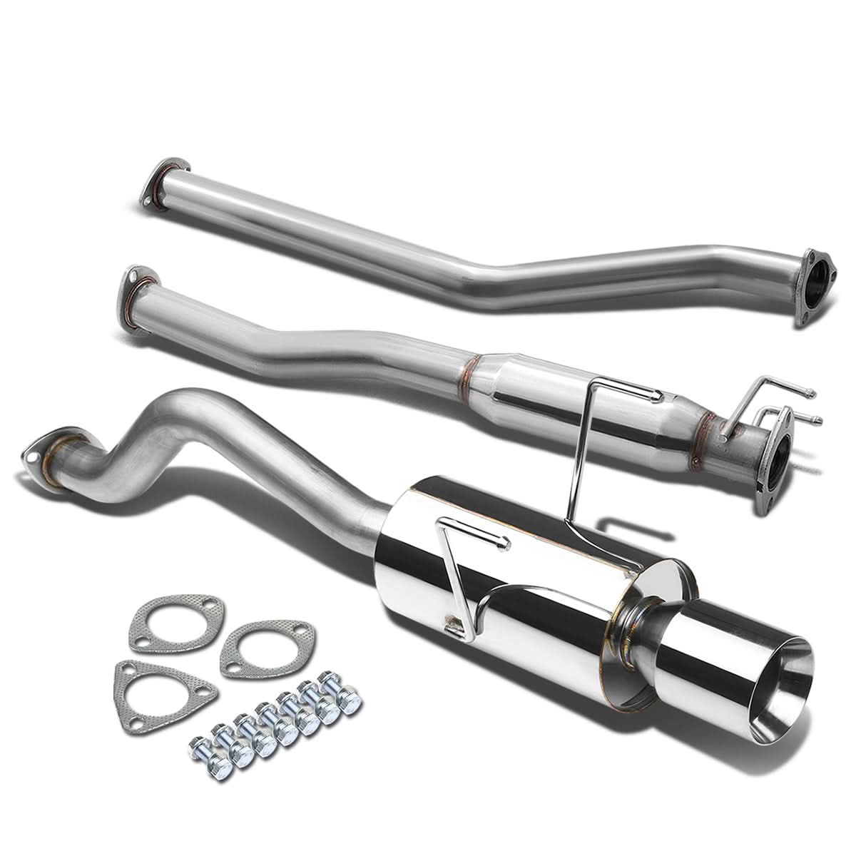 02-06 Acura RSX Type-S Single Rolled Tip Catback Exhaust - Stainless Steel