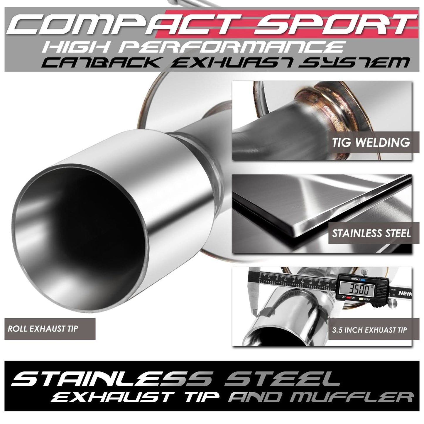 05-10 Chevrolet Cobalt / 07-10 Pontiac G5 Catback Exhaust - Stainless Steel