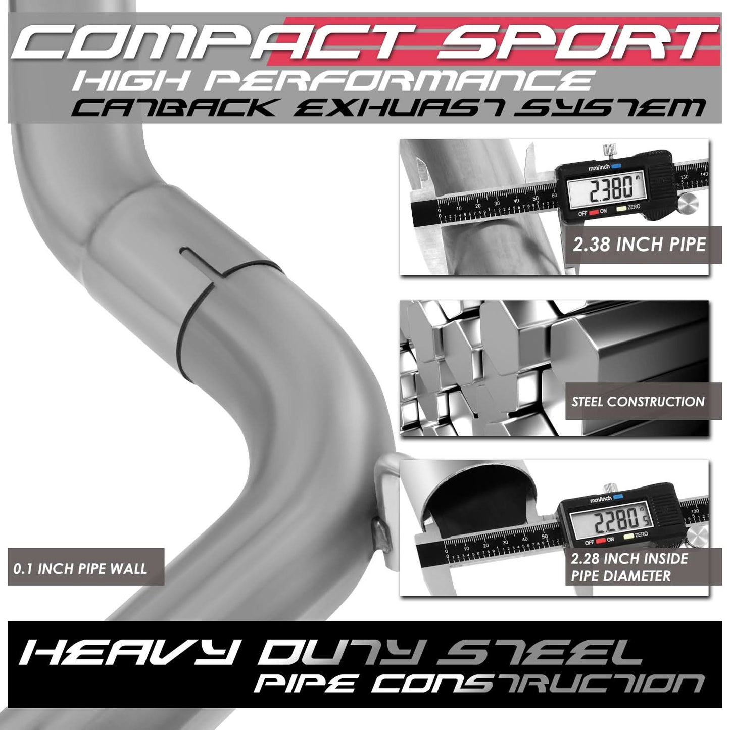 01-06 Chrysler PT Cruiser Catback Exhaust Single Tip Stainless Steel
