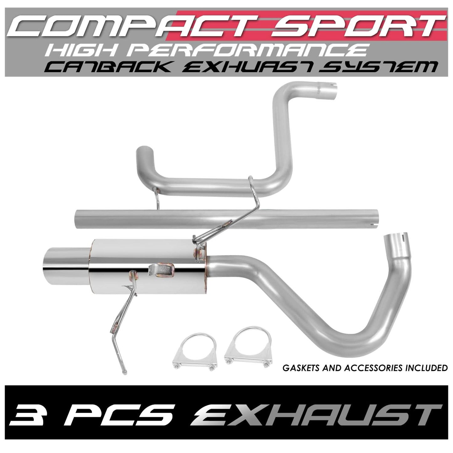 01-06 Chrysler PT Cruiser Catback Exhaust Single Tip Stainless Steel