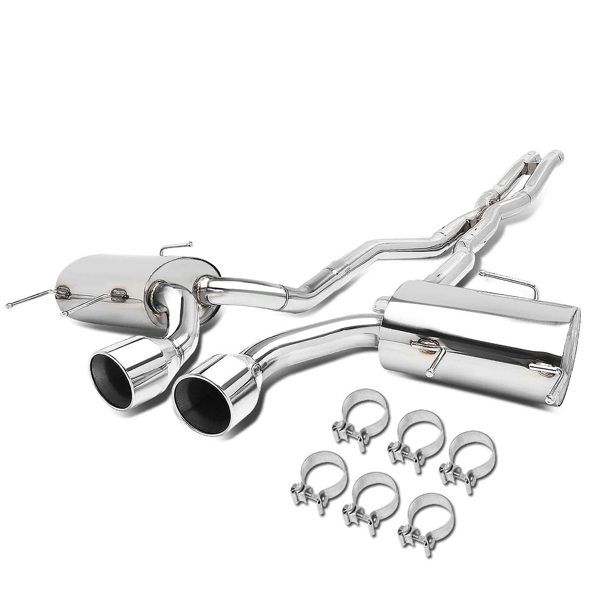 2009-2011 Cadillac CTS-V Dual Rolled Tip Catback Exhaust - Stainless Steel