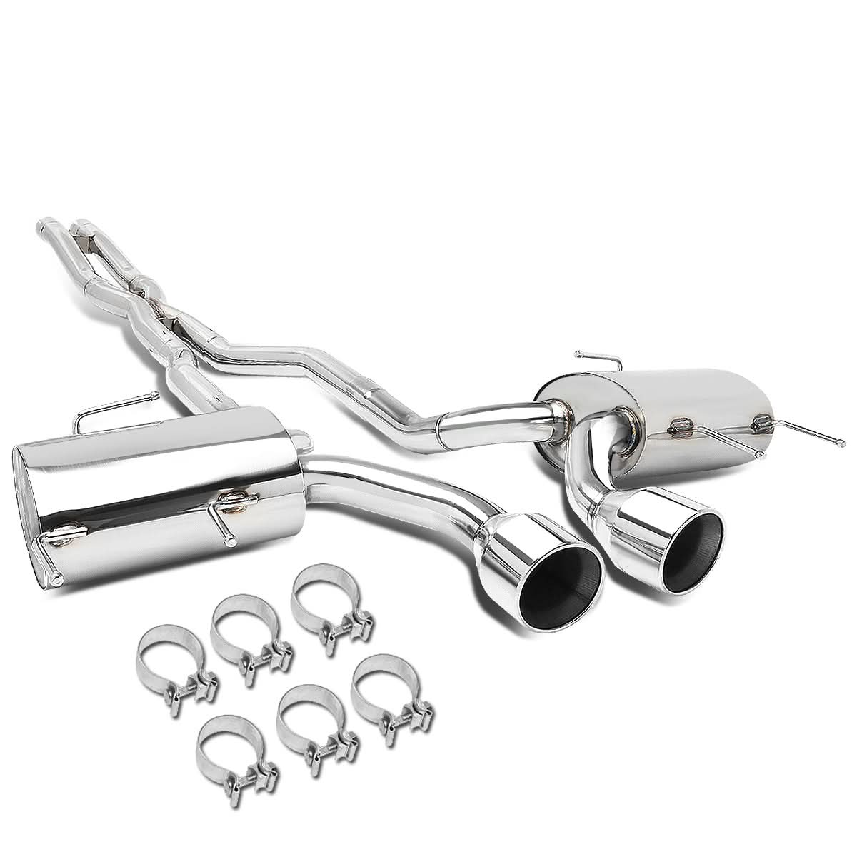 2009-2011 Cadillac CTS-V Dual Rolled Tip Catback Exhaust - Stainless Steel