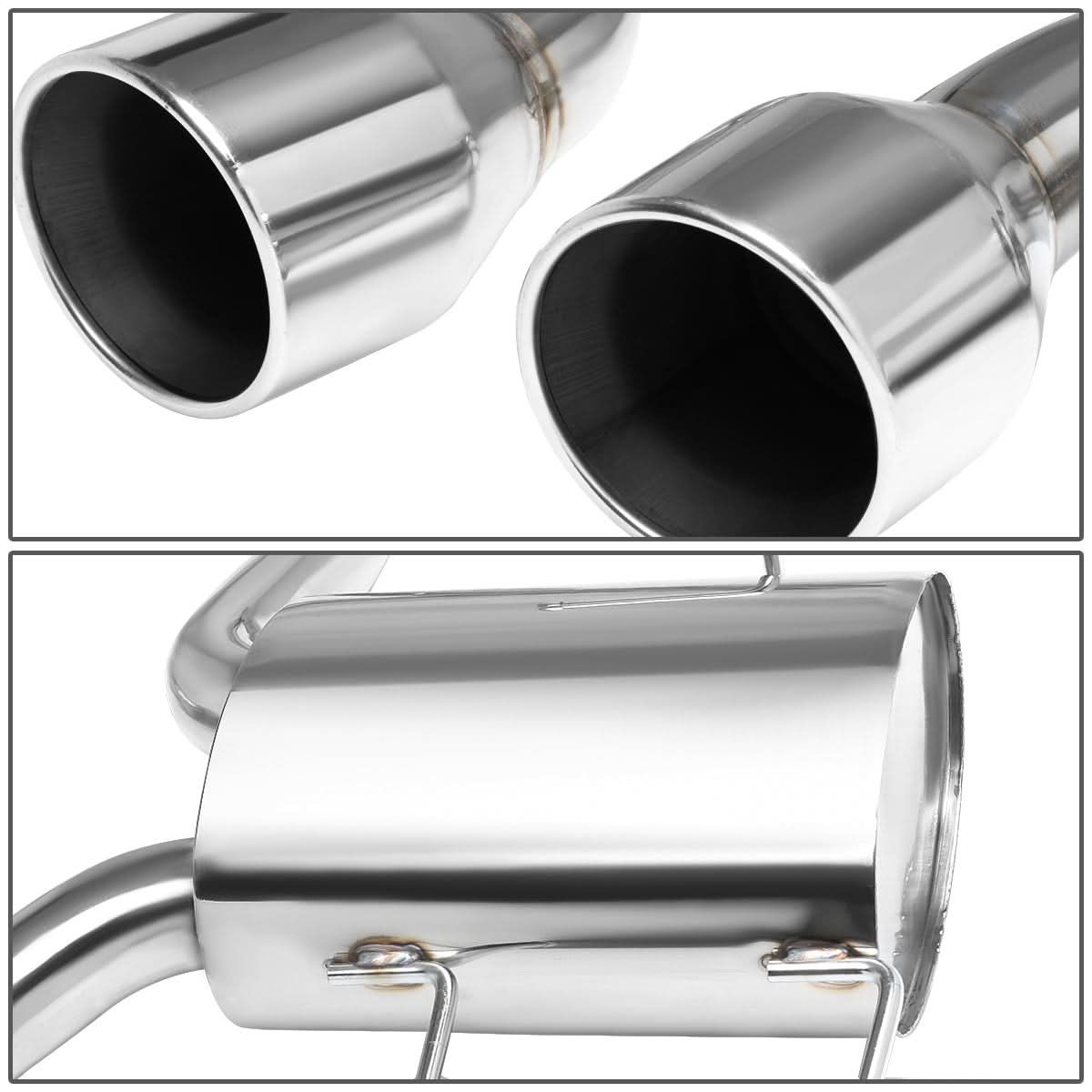 2009-2011 Cadillac CTS-V Dual Rolled Tip Catback Exhaust - Stainless Steel