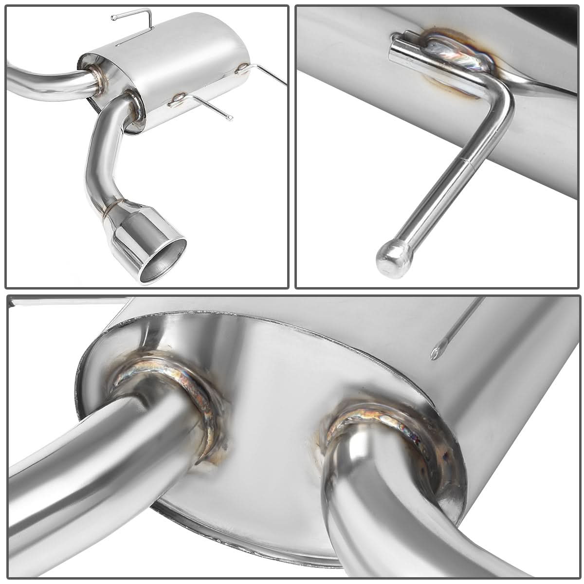 2009-2011 Cadillac CTS-V Dual Rolled Tip Catback Exhaust - Stainless Steel