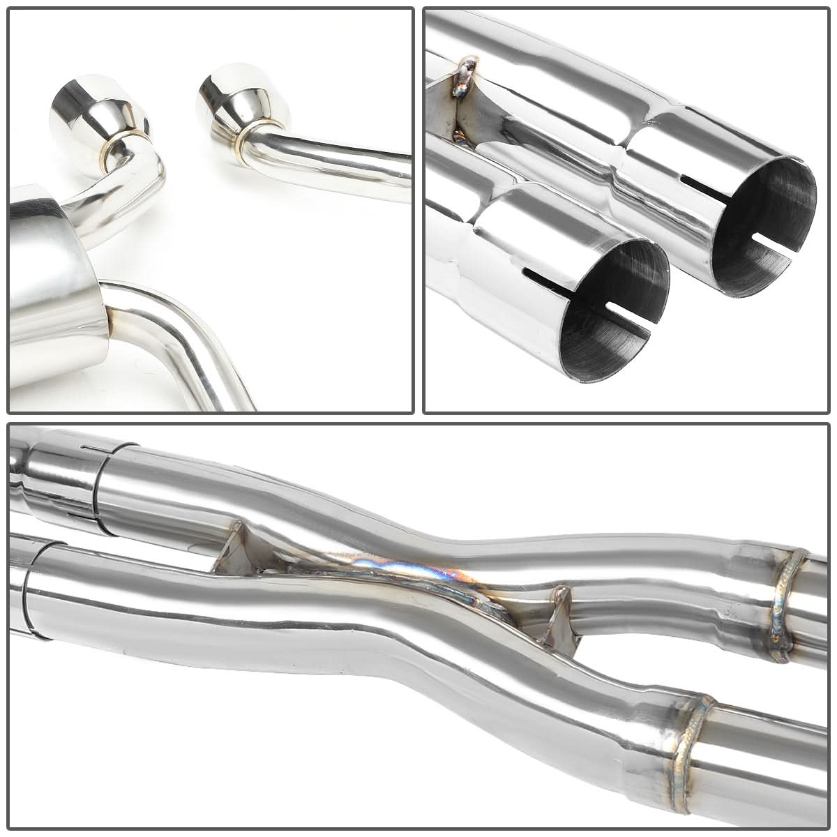 2009-2011 Cadillac CTS-V Dual Rolled Tip Catback Exhaust - Stainless Steel