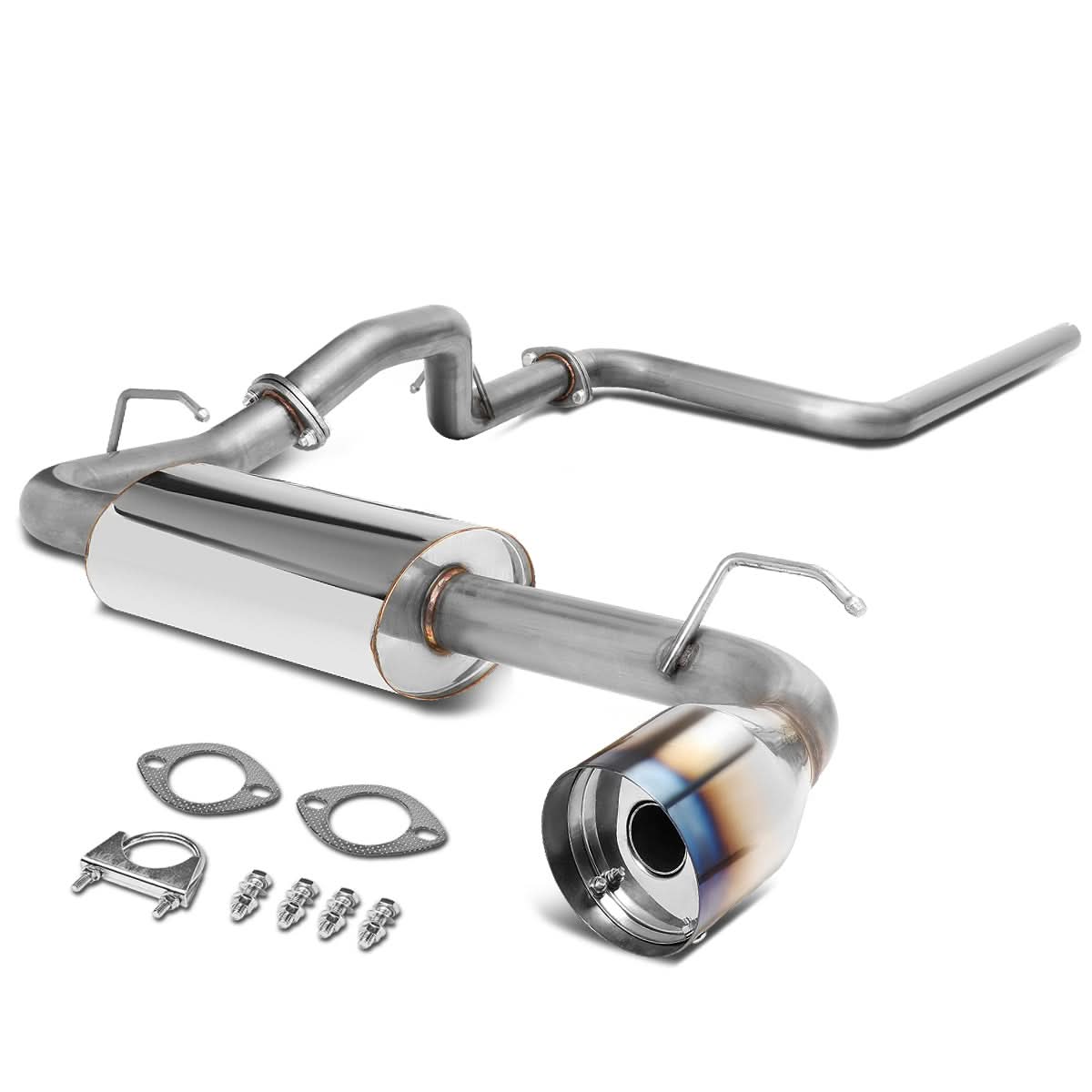 00-05 Dodge Neon Single Burnt Tip Catback Exhaust - Stainless Steel