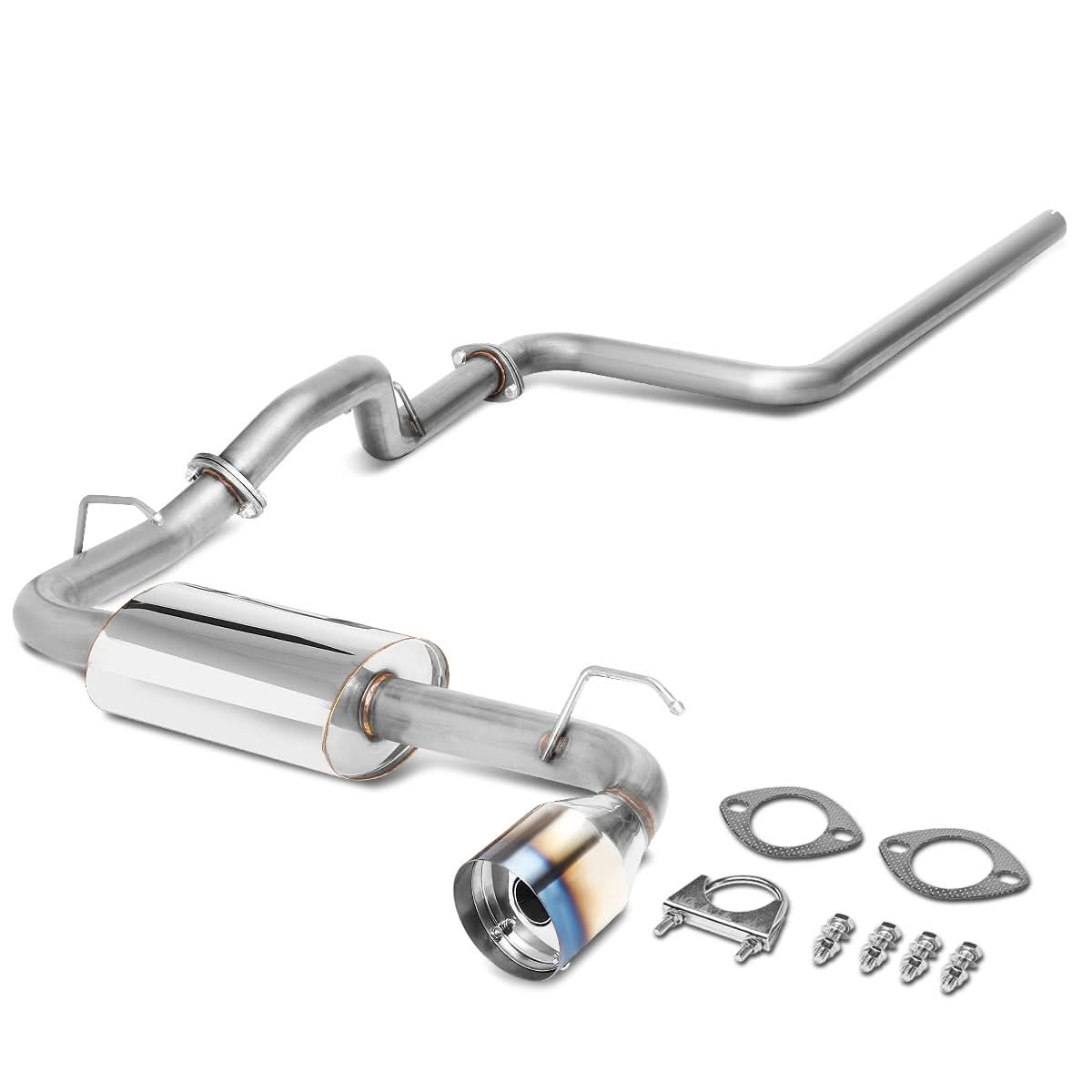 00-05 Dodge Neon Single Burnt Tip Catback Exhaust - Stainless Steel