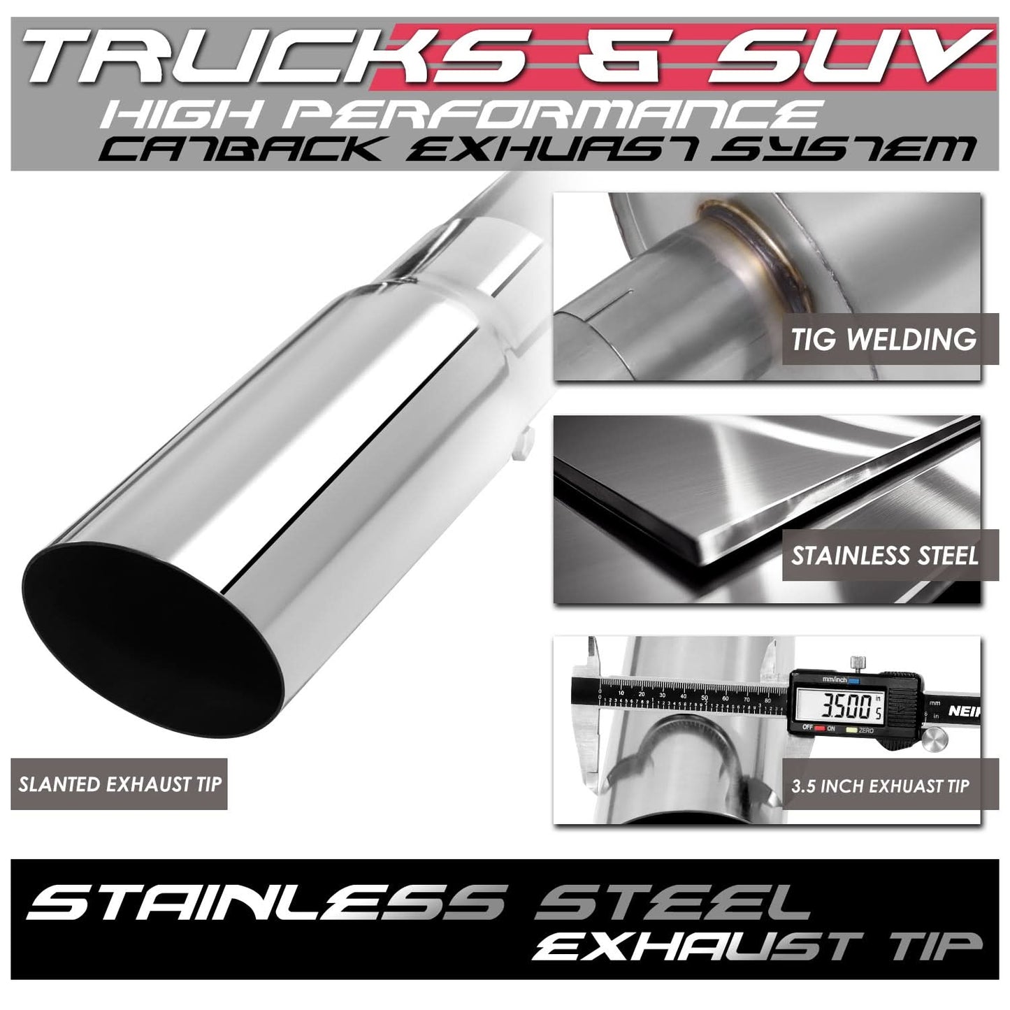 09-17 Dodge Ram 1500/2500/3500 Single Tip Catback Exhaust Stainless Steel
