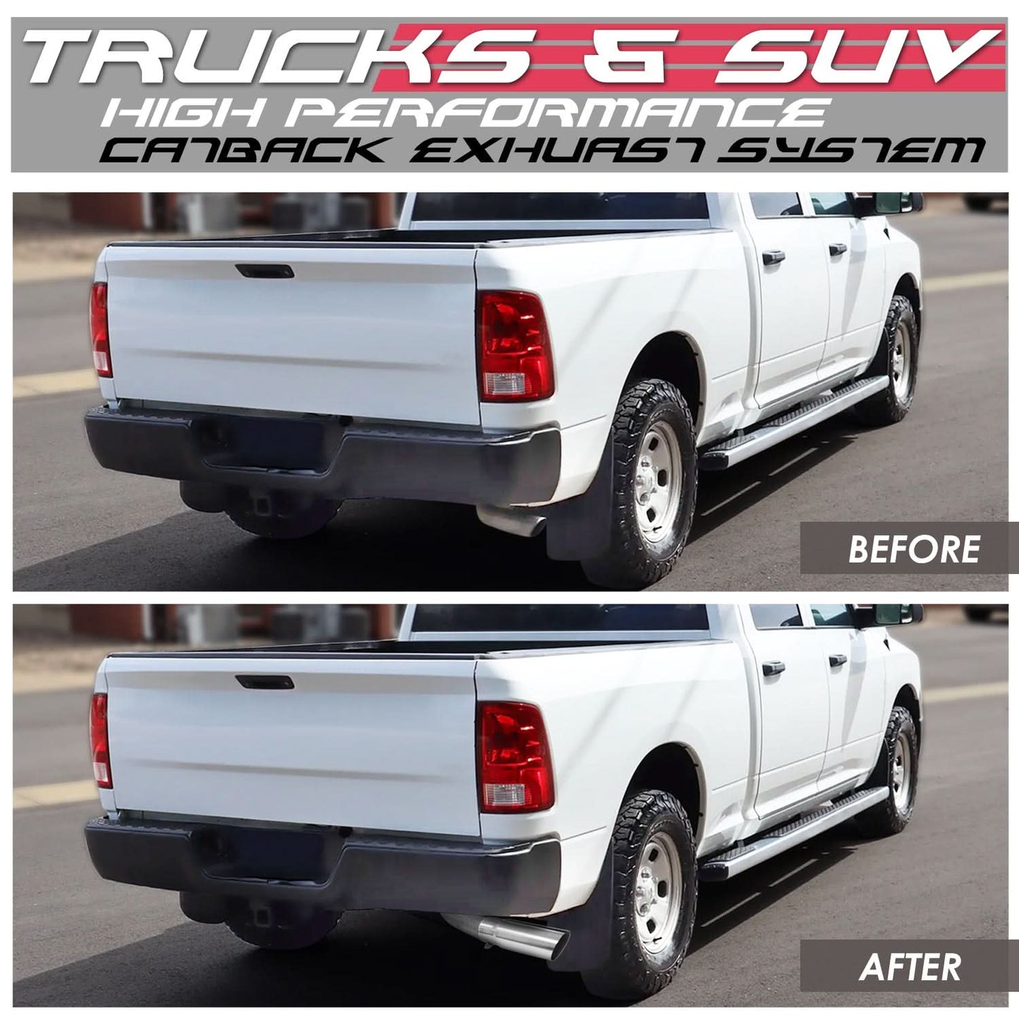 09-17 Dodge Ram 1500/2500/3500 Single Tip Catback Exhaust Stainless Steel