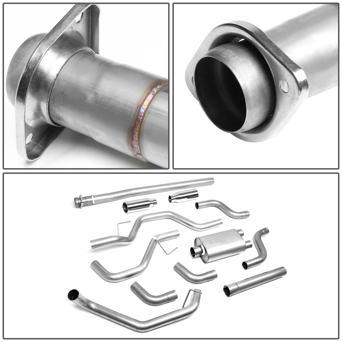2015-2019 Ford F-150 Dual Tip Catback Exhaust System Stainless Steel