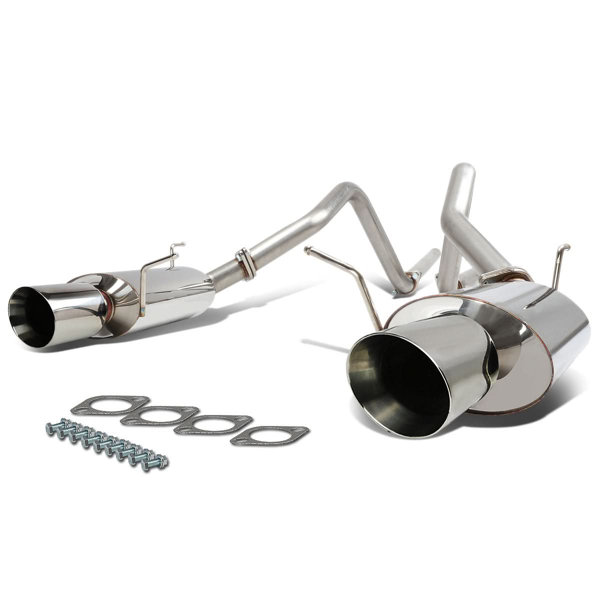 2011-2014 Ford Mustang 3.7L V6 Catback Exhaust Dual Rolled Tip Stainless Steel