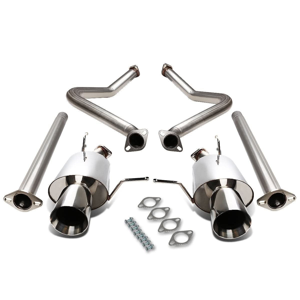 2011-2014 Ford Mustang 3.7L V6 Catback Exhaust Dual Rolled Tip Stainless Steel