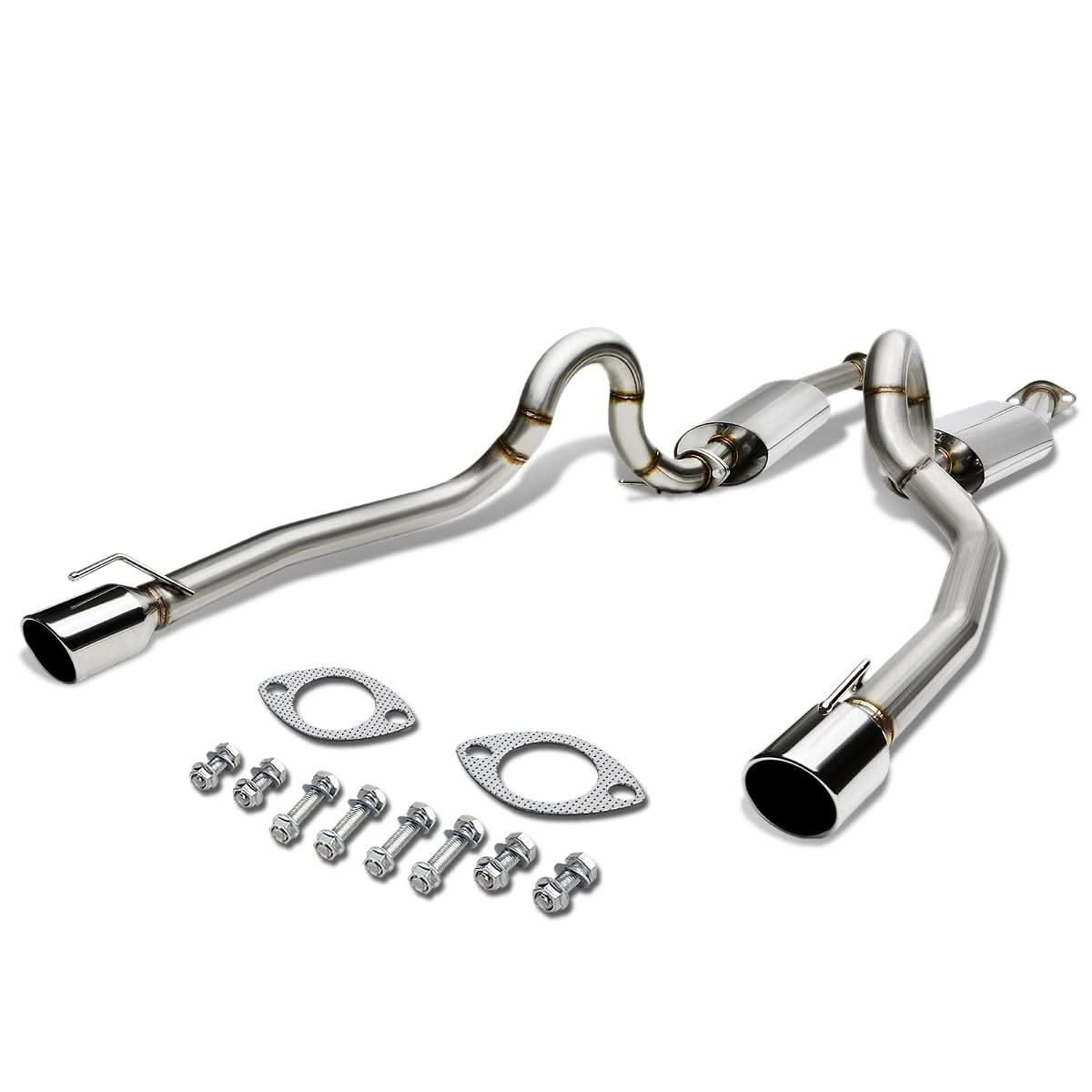 1996-2004 Ford Mustang V8 Catback Exhaust Dual Round Tip Stainless Steel