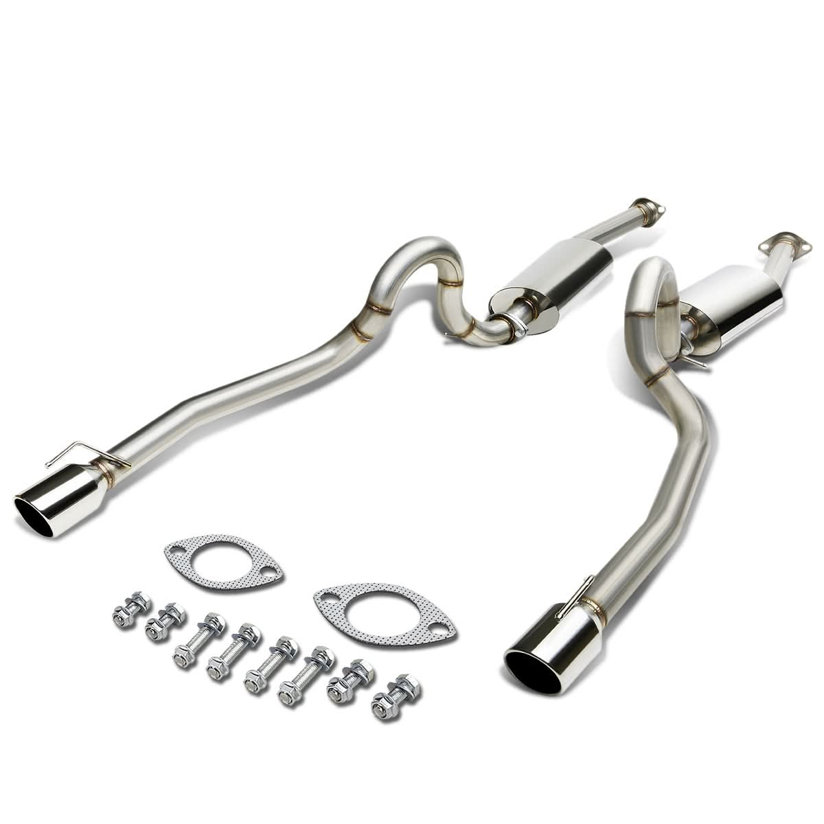 1996-2004 Ford Mustang V8 Catback Exhaust Dual Round Tip Stainless Steel